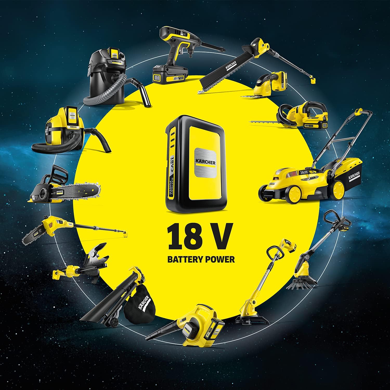 Kärcher 18 V Akku-Laubbläser und -sauger BLV 18-200 Battery Set, inkl. 18 V/2,5 Ah Akku und Schnellladegerät, mit Mulchfunktion, Luftgeschwindigkeit: 200 km/h, Fangsackvolumen: 45 l, Gewicht: 3,5 kg
