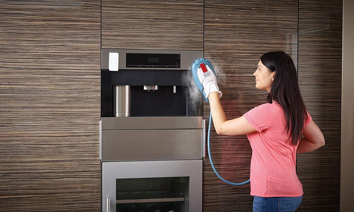 Black+Decker 15-in-1 Dampfbesen Steam-mop (mit Steamitt Dampfhandschuh zur Oberflchenreinigung, AutoSelect für richtige Menge Dampf, 180° drehbarer Reinigungsfu, inkl. 15-tlg Zubehr)