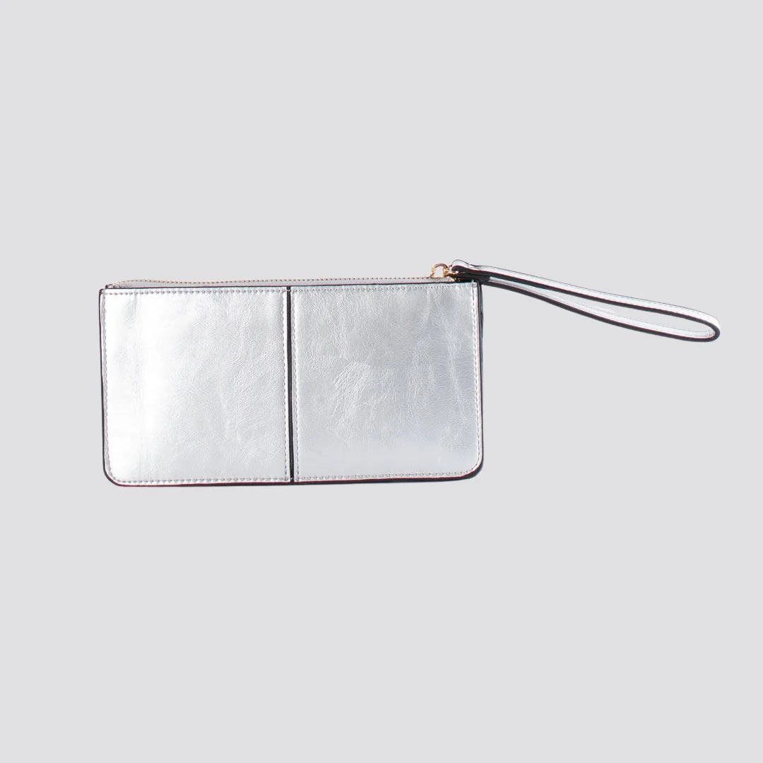 Zoe Zip Purse | Silver
