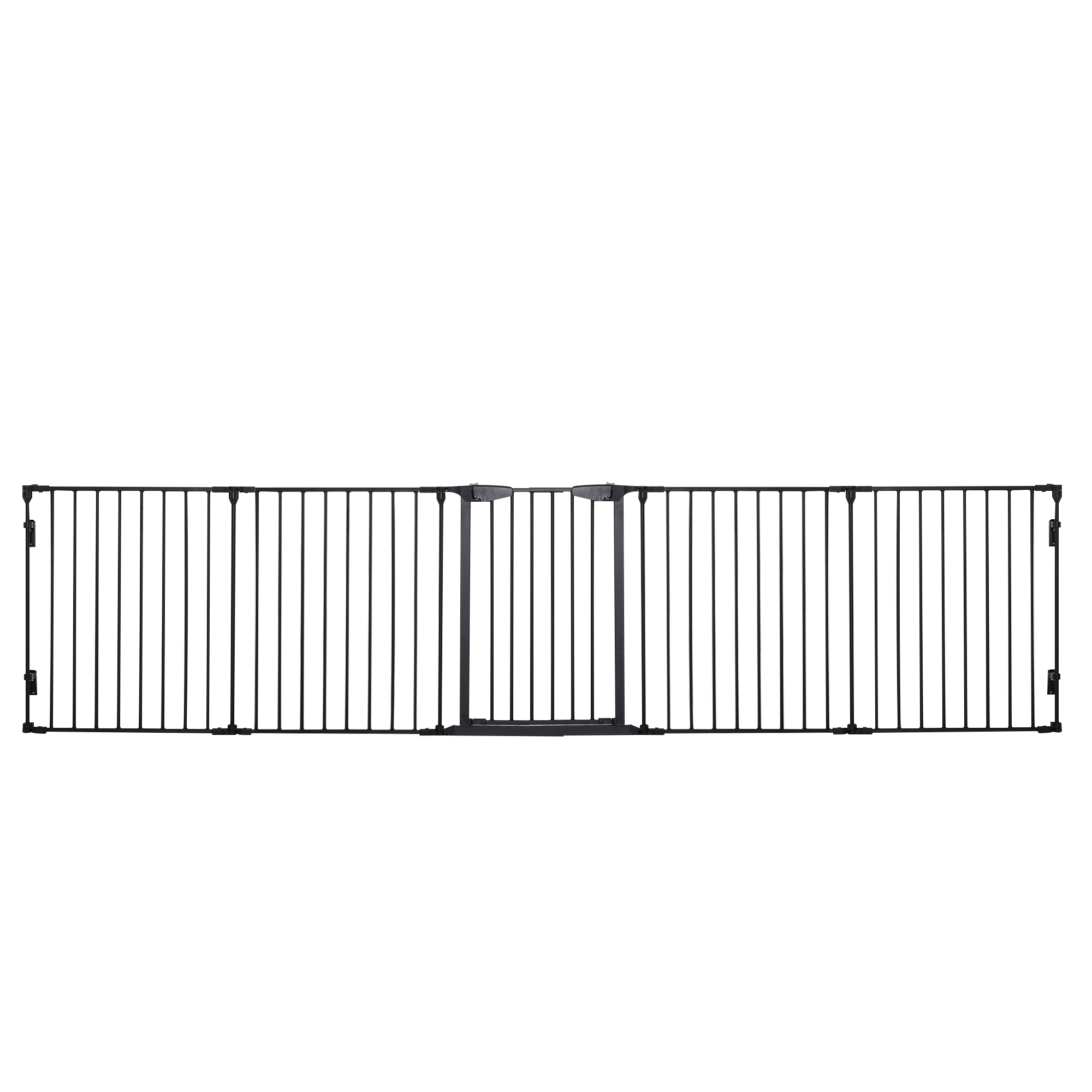 2-in-1 Afsluithek, Huisdieren Speelplaats, Veiligheidshek, Opvouwbaar, Metaal, 300 x 3 x 74,5 cm, Zwart