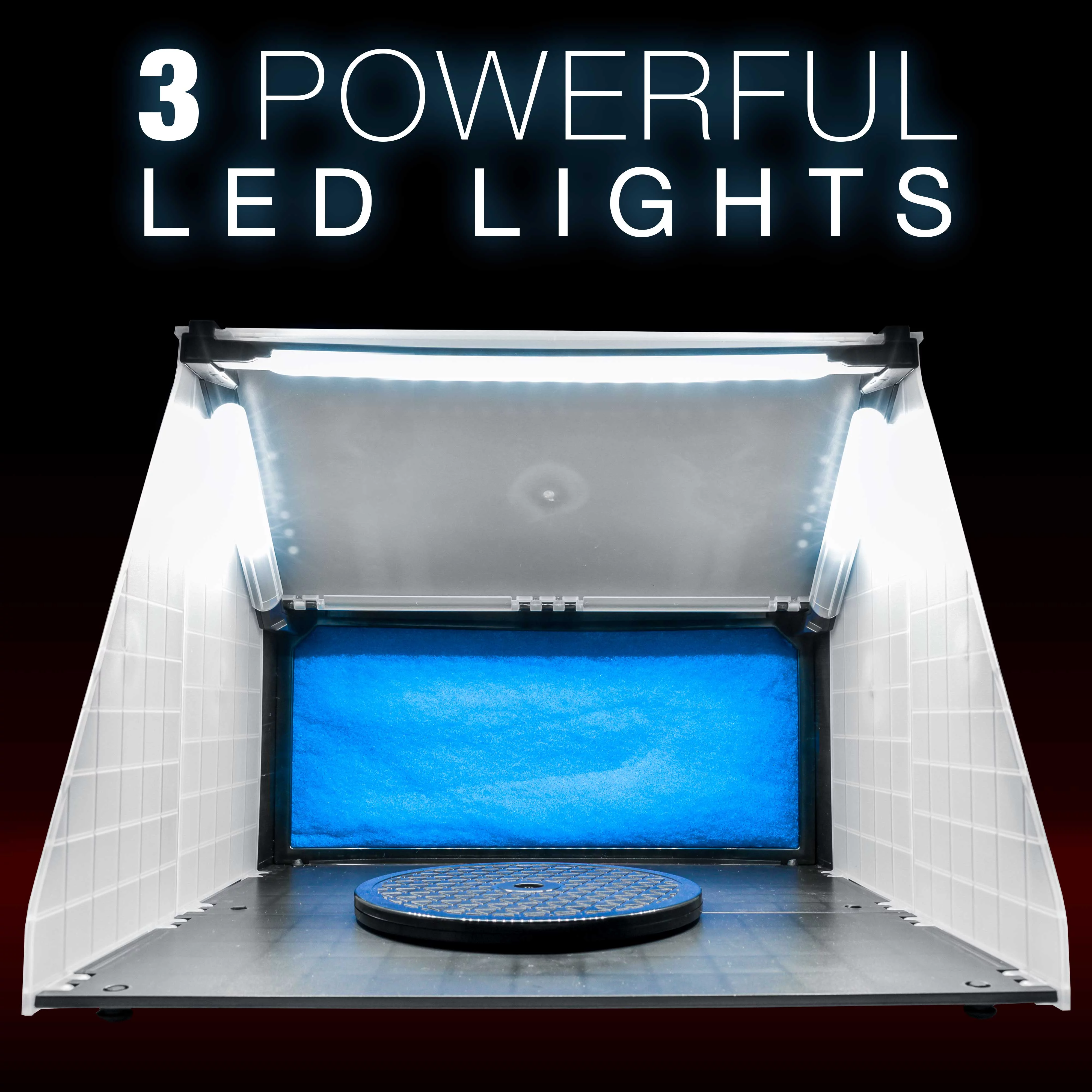 Draagbare spuitcabine set voor hobby-airbrush met afzuigfilter en LED-verlichting