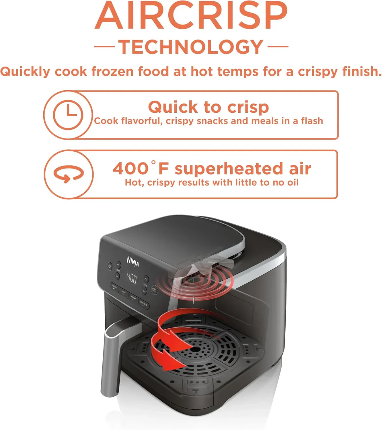 Ninja Air Fryer Pro 5-quart 4-in-1 air fryer that air fries bakes reheats and dehydrates