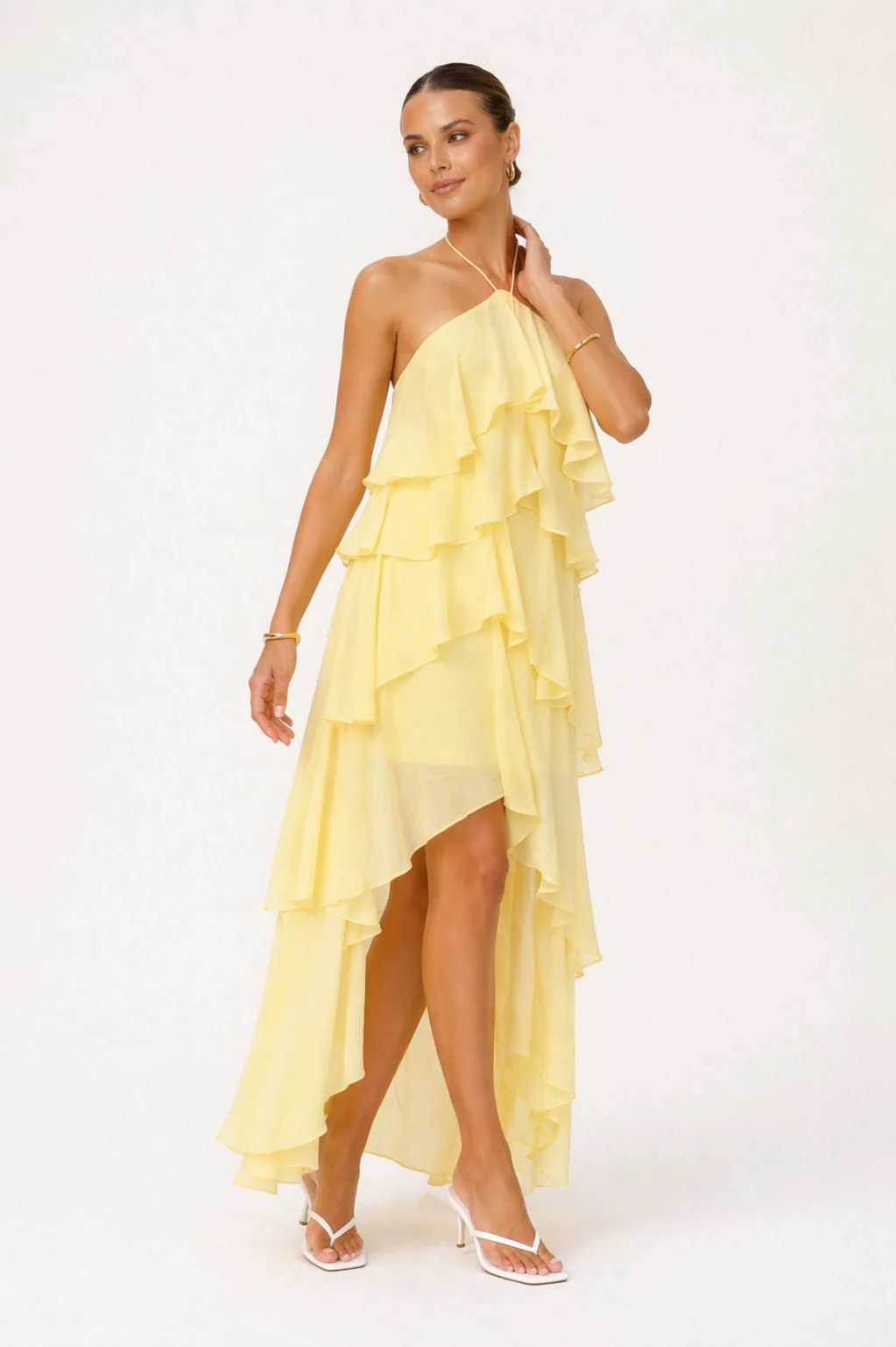 Damen Halterneck Maxikleid | Langes Festkleid f��r Hochzeiten & Besondere Anl?sse | Sommerliches Abendkleid R��ckenfrei