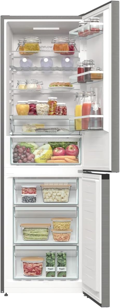 Gorenje NRK 619 DA2XL4 Kühl-Gefrierkombination/NoFrostPlus/Multiflow 360° / Convert FreshZone/AdaptTech/LED Display / 185 cm/Kühlteil 204 l/Gefrierteil 96 l / 38 dB/EEK: D/Edelstahl