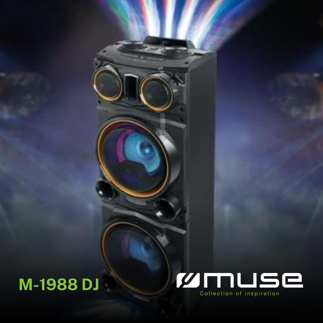 Altavoz Maleta Muse M-1988 DJ Party Box Color Negro, 800W