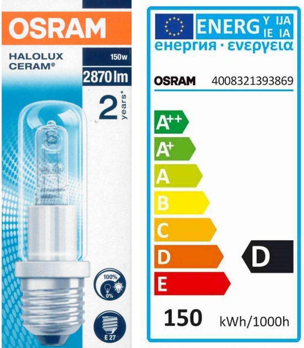 12 St. Osram Halolux Ceram 150W klar E27 230V 105mm 64402