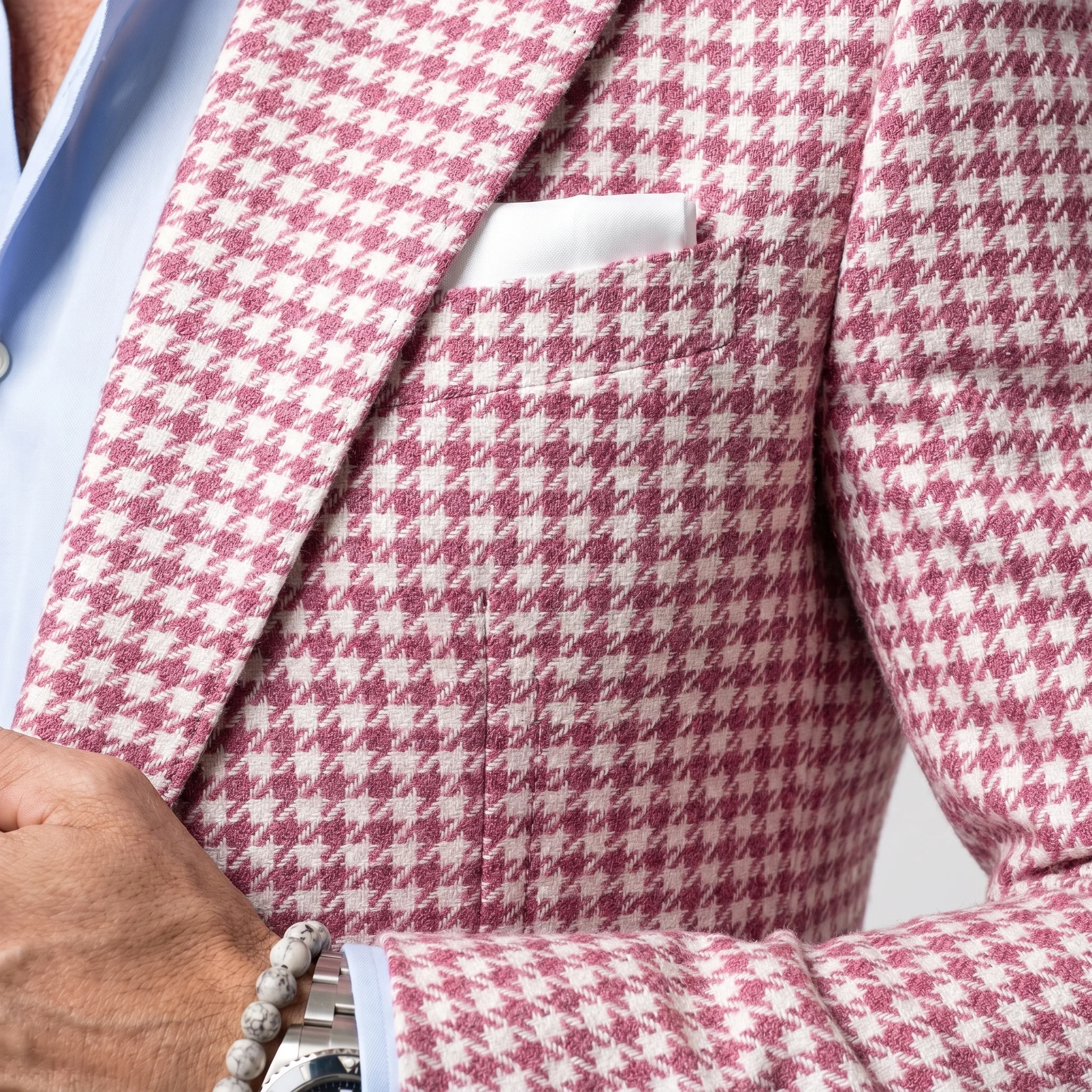 Schmal geschnittener Hahnentritt-Blazer aus Wollmischung f��r Herren