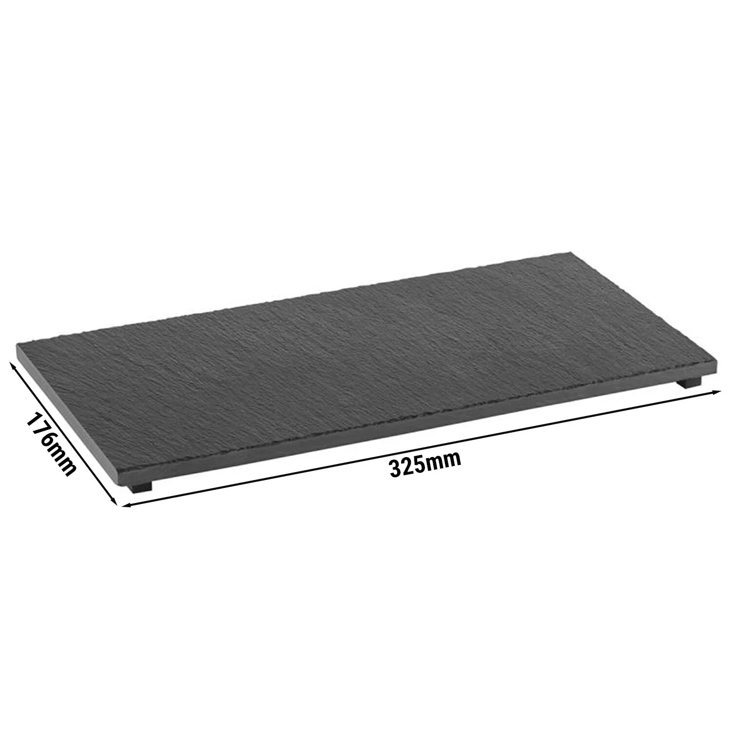 (6 stk.) Skiferplate - VALO - GN 1/3 - Naturskifer - 325x176 mm - H?yde: 7 mm - inkl. f?tter - svart