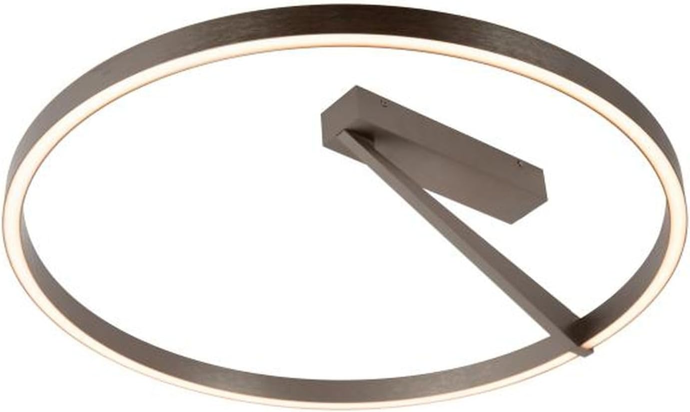 Licht-Erlebnisse LED Deckenleuchte Aluminium Grau Wohnzimmer Bad Fernbedienung Lichtring wohnlich 2200 K warmweiß L:60 cm Deckenlampe Modern