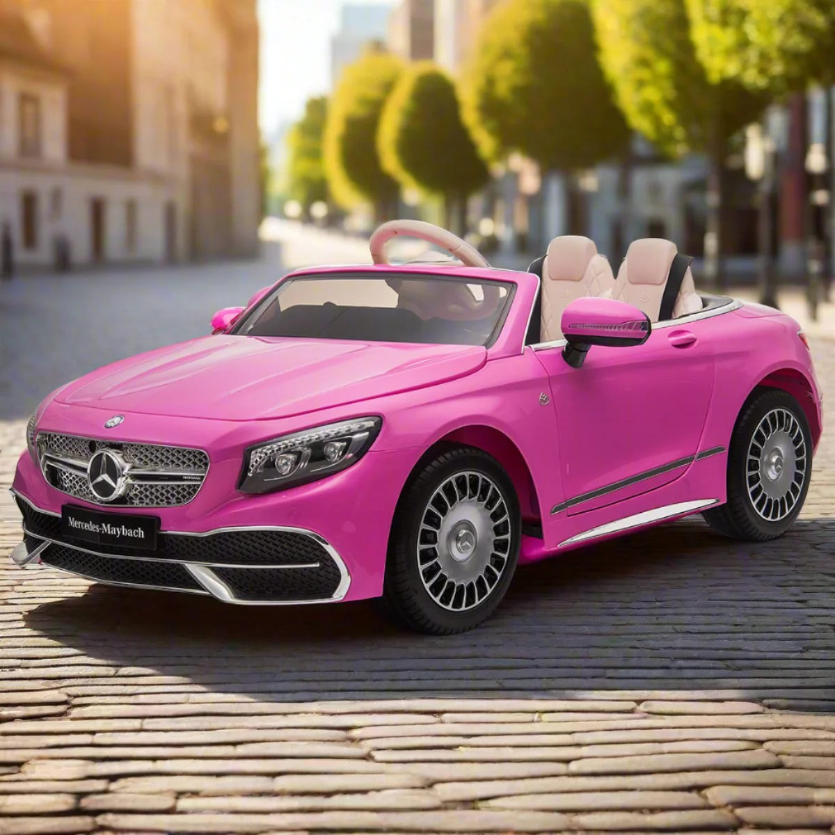 Kids Mercedes Maybach S650 Cabriolet 12V Kids Ride On Car With LCD mp4 Screen - pink