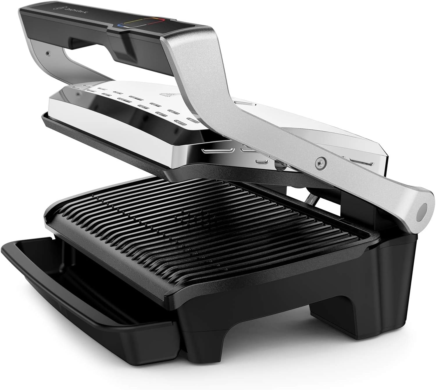 Tefal OptiGrill Elite XL Kontaktgrill, automatische Garzeitanpassung, perfekte Ergebnisse, 16 Programme, digitales Display mit Garstufenanzeige, abnehmbare XL-Platten, Elektrogrill, schwarz, GC760812
