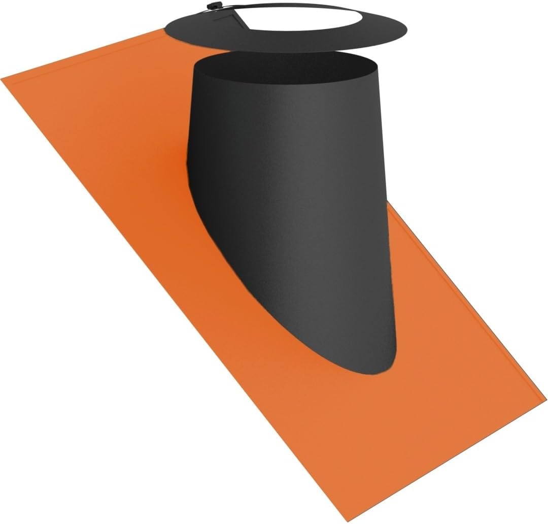 Jeremias DW-Black Dachdurchführung Ø 200mm 36-45° Elastomerrand rot Wetterkragen doppelwandige Abgasanlage Edelstahl für Öl Gas Festbrennstoffe