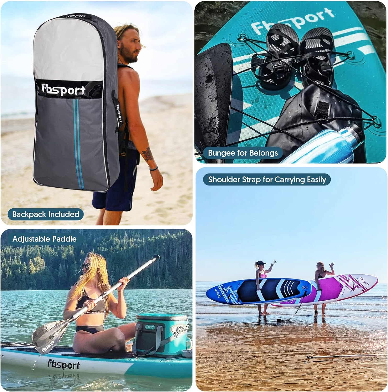 Premium-Stand-Up-Paddle-Board, Yoga-Board mit strapazierf?higem SUP-Zubeh?r und Tragetasche | Breiter Stand, Surf-Kontrolle, rutschfestes Deck, Leine, Paddel und Pumpe f��r Jugendliche und Erwachsene