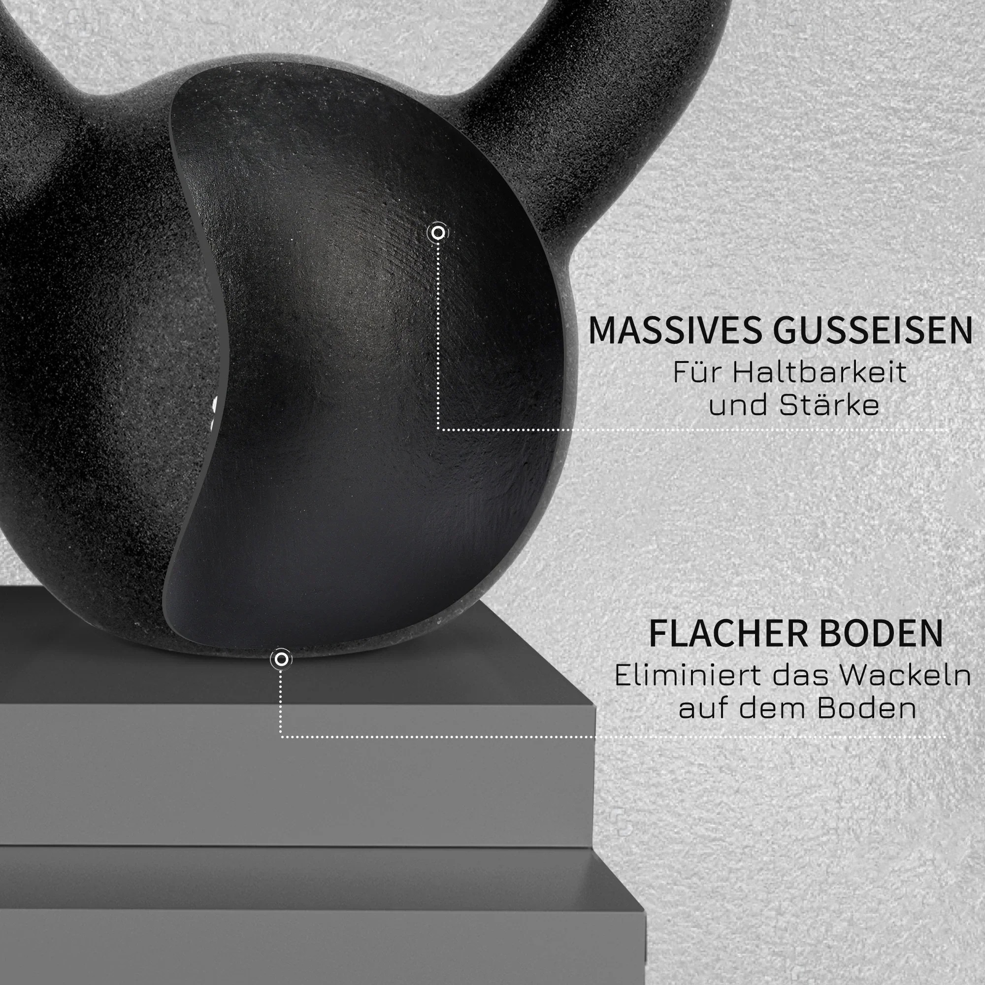 HOMCOM Kettlebell met twee handvatten, vloervriendelijk