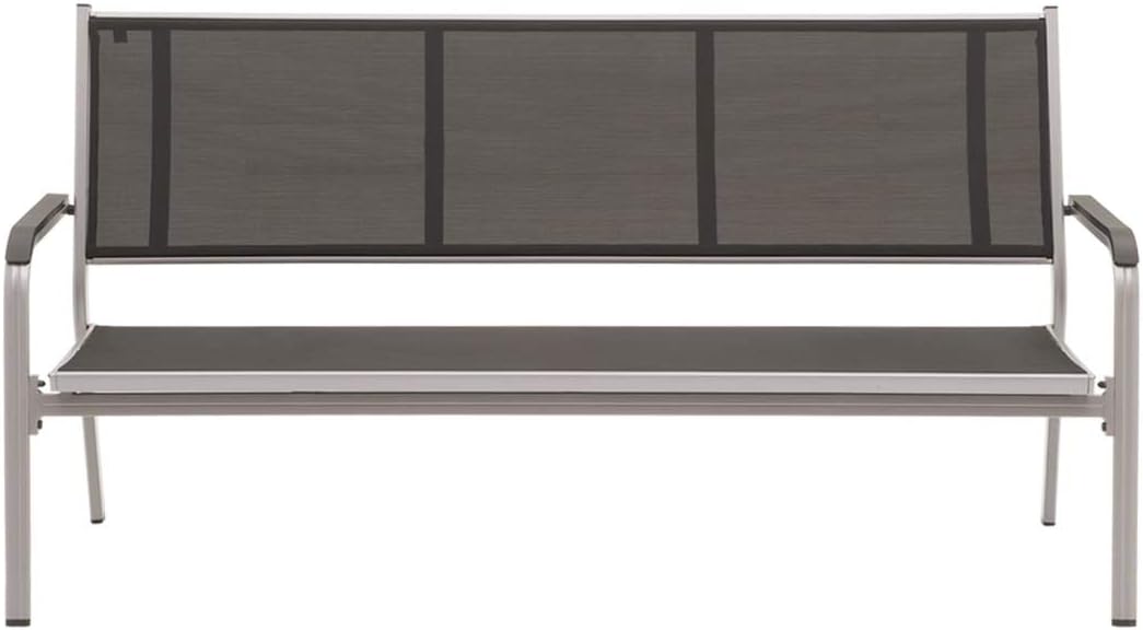 Kettler BasicPlus 3er Bank, Silber/anthrazit, Alu/Textilene, 67 x 97 x 191, 0310612-0000