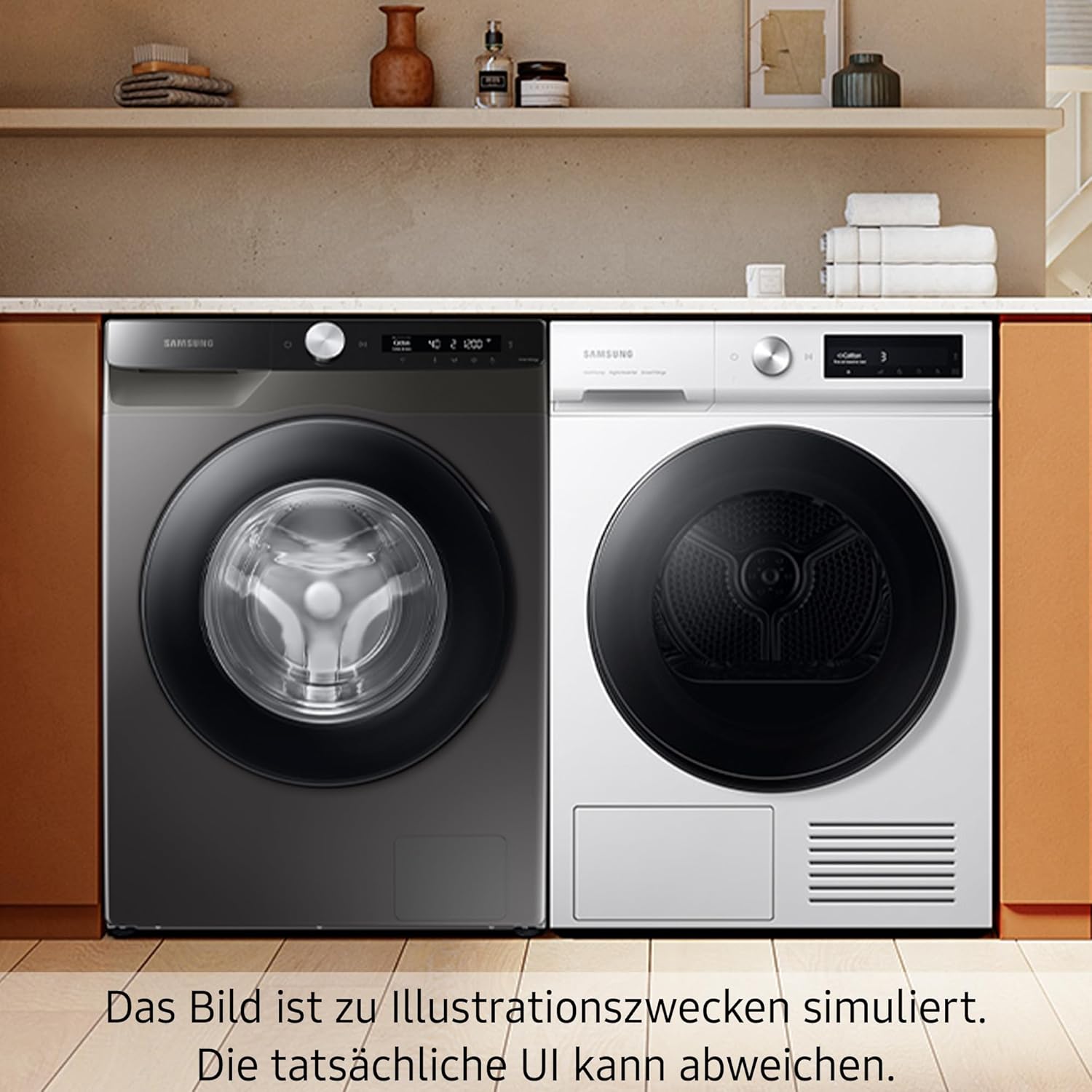 Samsung DV80T6220LX/S2 Wärmepumpentrockner, 8 kg, Simple Control mit WiFi und Auto Cycle Link, Hygiene+ Programm, Air Wash, Inox