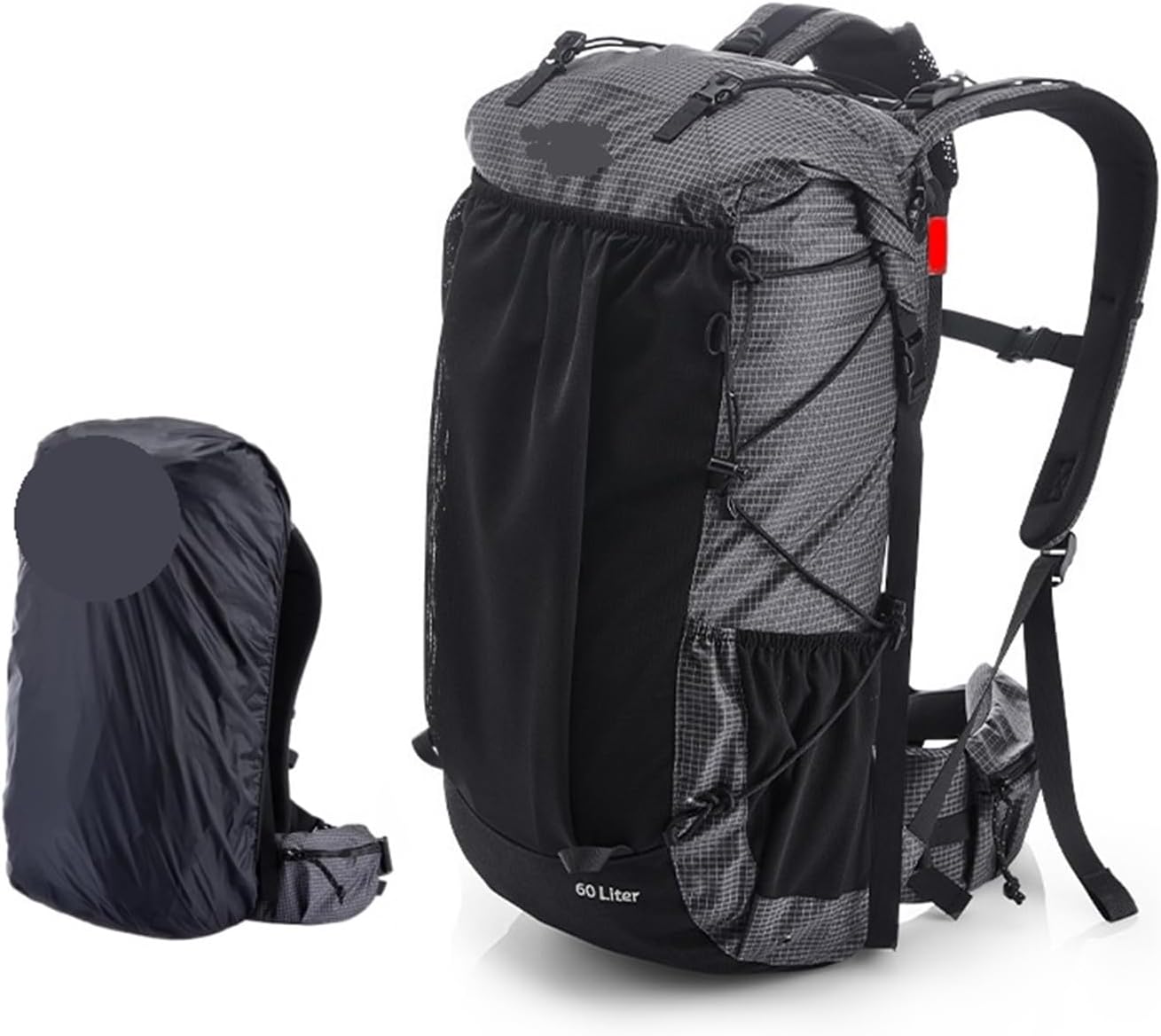 Generisch Wanderrucksack Outdoor-Sporttasche 60 plus 5L großes Fassungsvermögen Camping Reise wasserdichter Rucksack(40L Black)