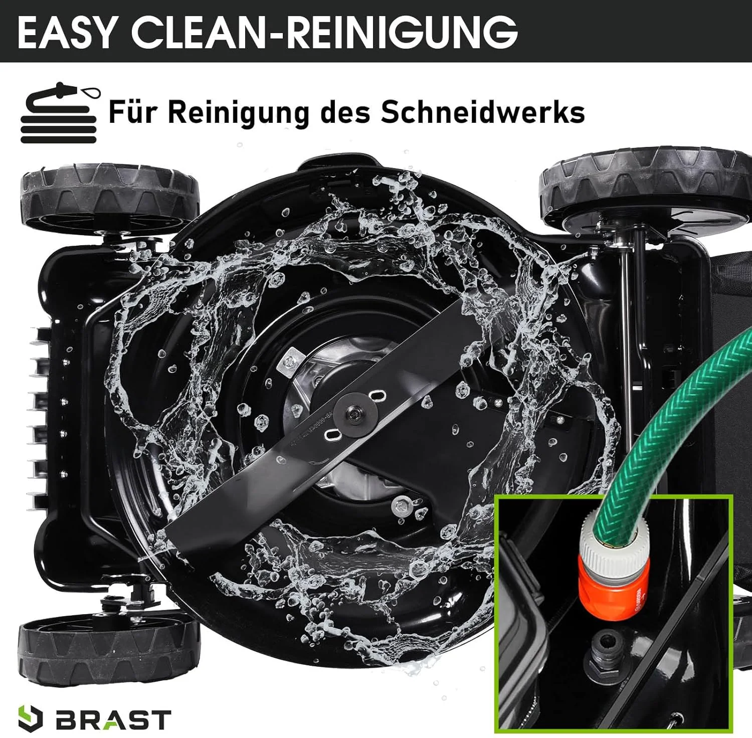 BRAST Benzine grasmaaier met aandrijving | 3,0 kW (4,1 pk) | Elektrische start | 41 cm maaibreedte | vele modellen | T��V | 4-takt OHV-motor | 25-75 mm maaihoogte | 40 L opvangbak | Stalen behuizing | 16145 Estart