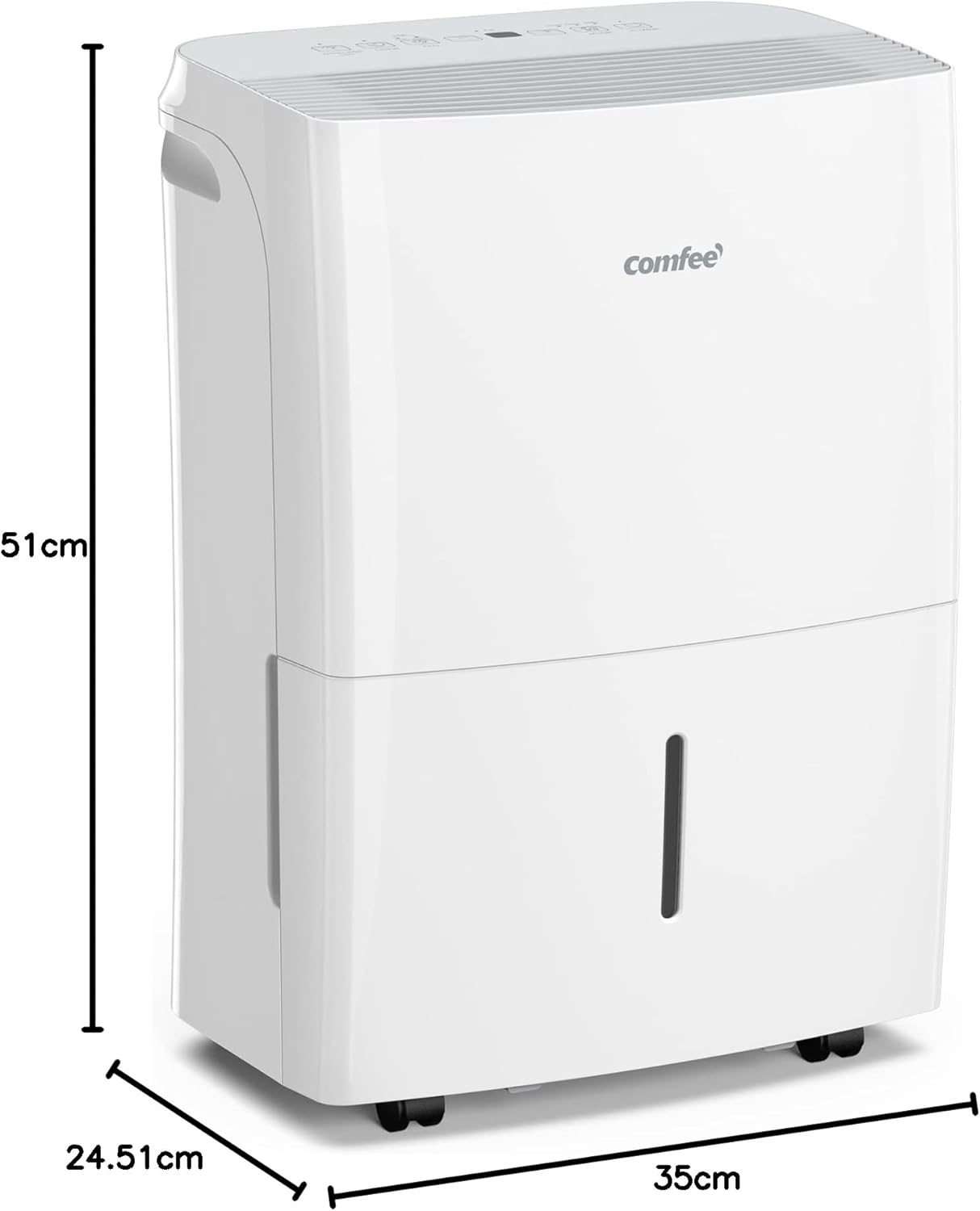 Comfee Luftentfeuchter, 30L/24h, Raumgröße ca. 180m³(80m²), Intelligenter Entfeuchtermodus, 24H Timer, Wassertank 3L, MDDP-30DEN7