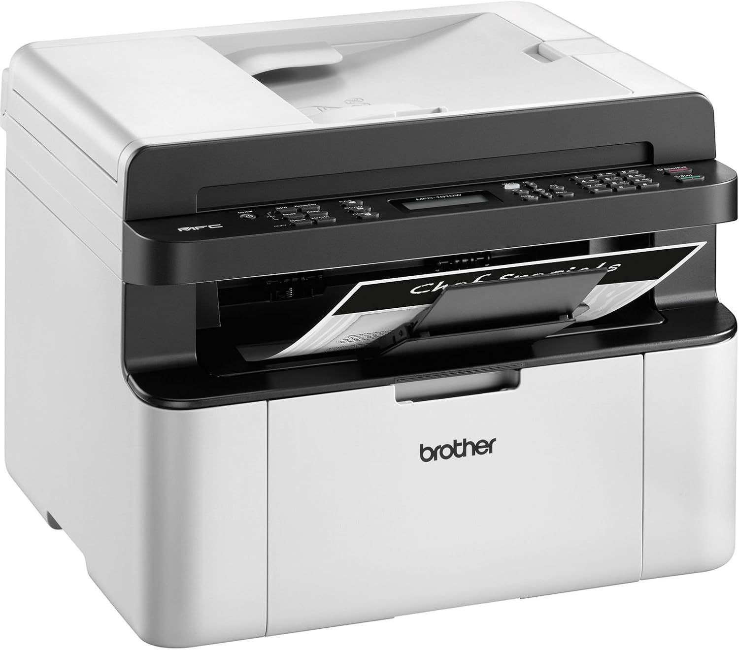 Brother MFC-1910W Kompaktes 4-in-1 Monochrom Monolaser-Multifunktionsgerät (Drucken, scannen, kopieren, faxen, 20 Seiten/Min.) grau/weiß