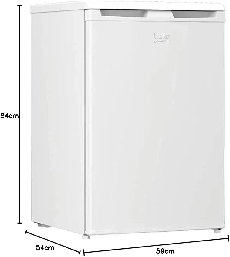 Beko TSE1424N b100 Tischk��hlschrank, 128 l Gesamtrauminhalt, wechselbarer T��ranschlag, gute Beleuchtung im Ger?t, 37 dB, robuste Glasablagen, Wei?