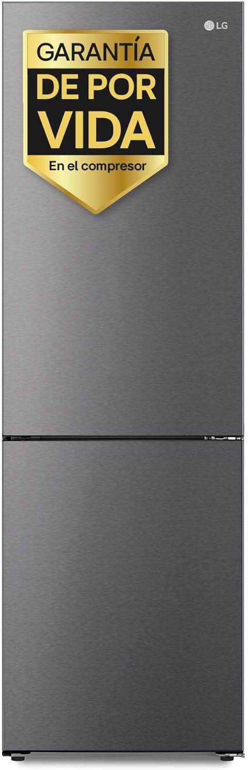 LG GBP61DSXGC - Frigorífico Combi No Frost, Congelador, Compresor Smart Inverter, Color Inox Antihuellas, 186 cm, 341 l