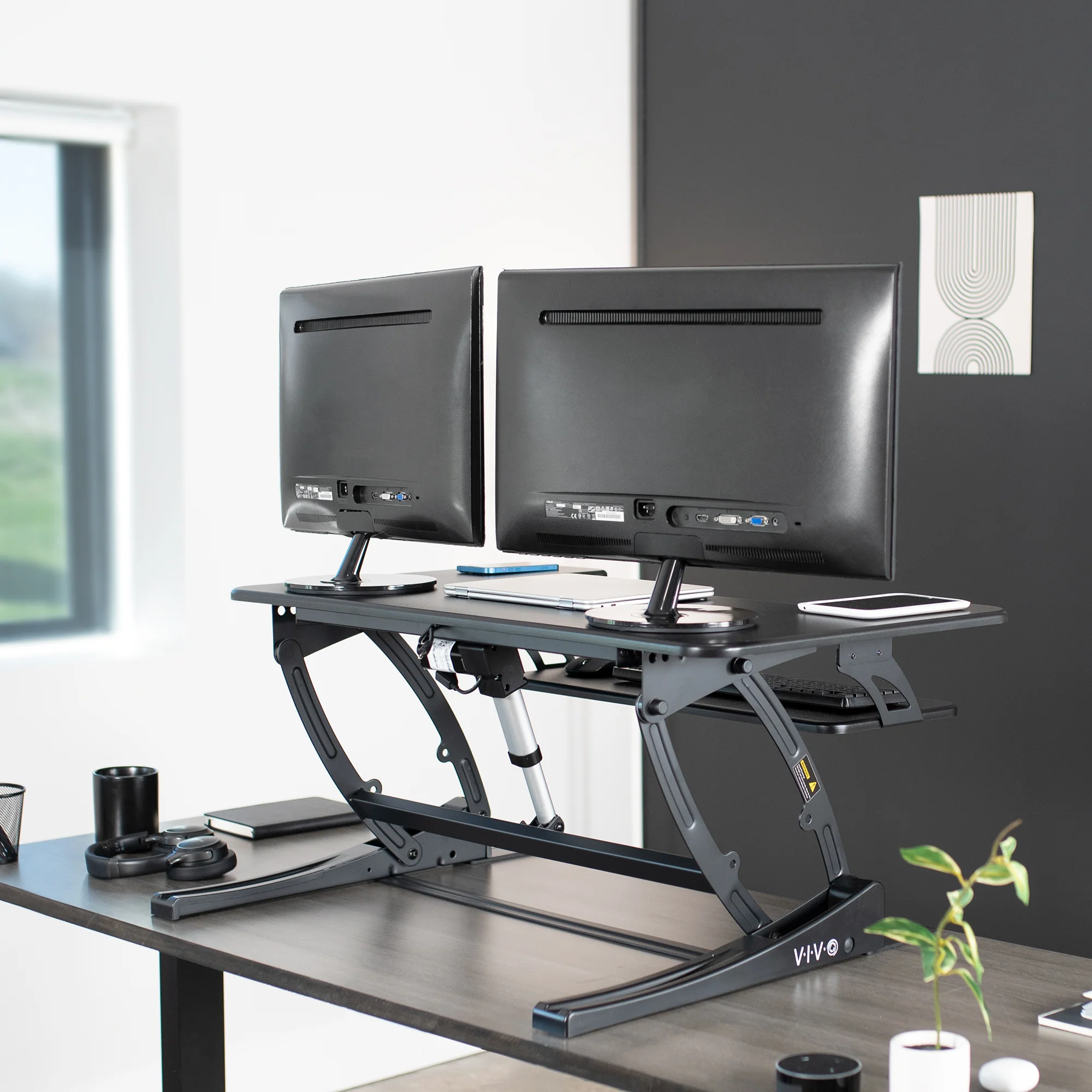 Elektrische Bureau Converter van 36�� �C Ergonomisch Zit-Sta Werkstation met Soepele Hoogteverstelling