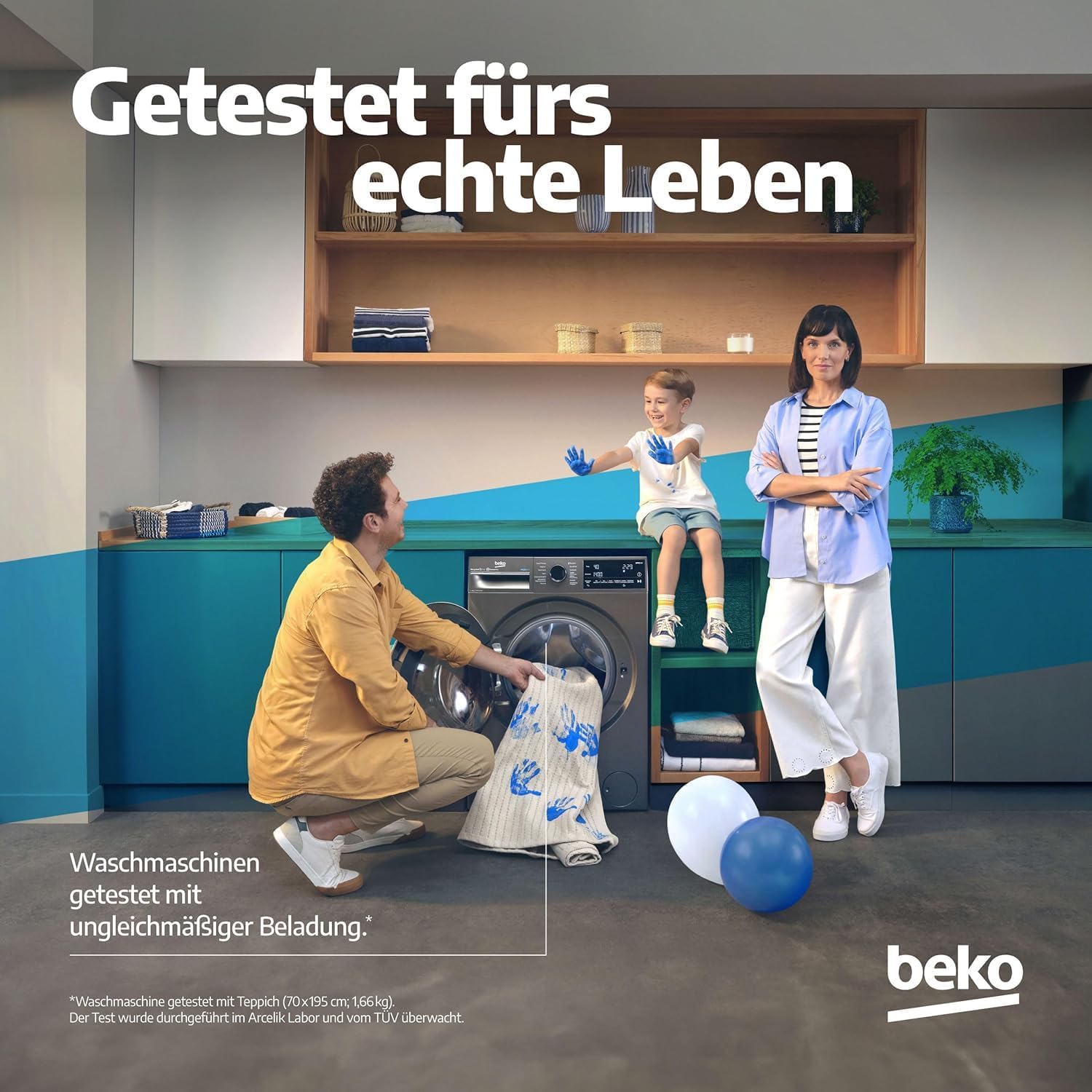 Beko Waschmaschine 8kg, Stiftung Warentest GUT (1,9)*, 1400 U/min, SteamCure Dampffunktion, AquaWave Schontrommel, StainExpert Programm, B5WFT78410W, Weiß