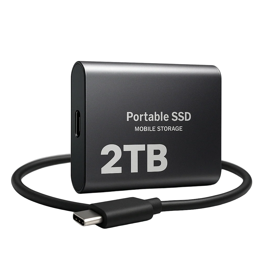 Externe SSD 2TB Festplatte – Ultraschneller Mobiler Speicher für Laptop und PC – Robustes Aluminium Gehäuse & Kompakt