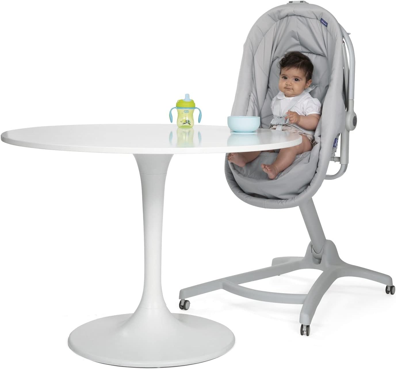 Chicco Baby Hug 4 in 1 Stubenwagen ab 0 Monate, Erhöhte Babyliege, Babybett, Hochstuhl mit Spielbogen, bis 15 kg, Verstellbare Rückenlehne, Verstellbare Höhe und 4 Räder