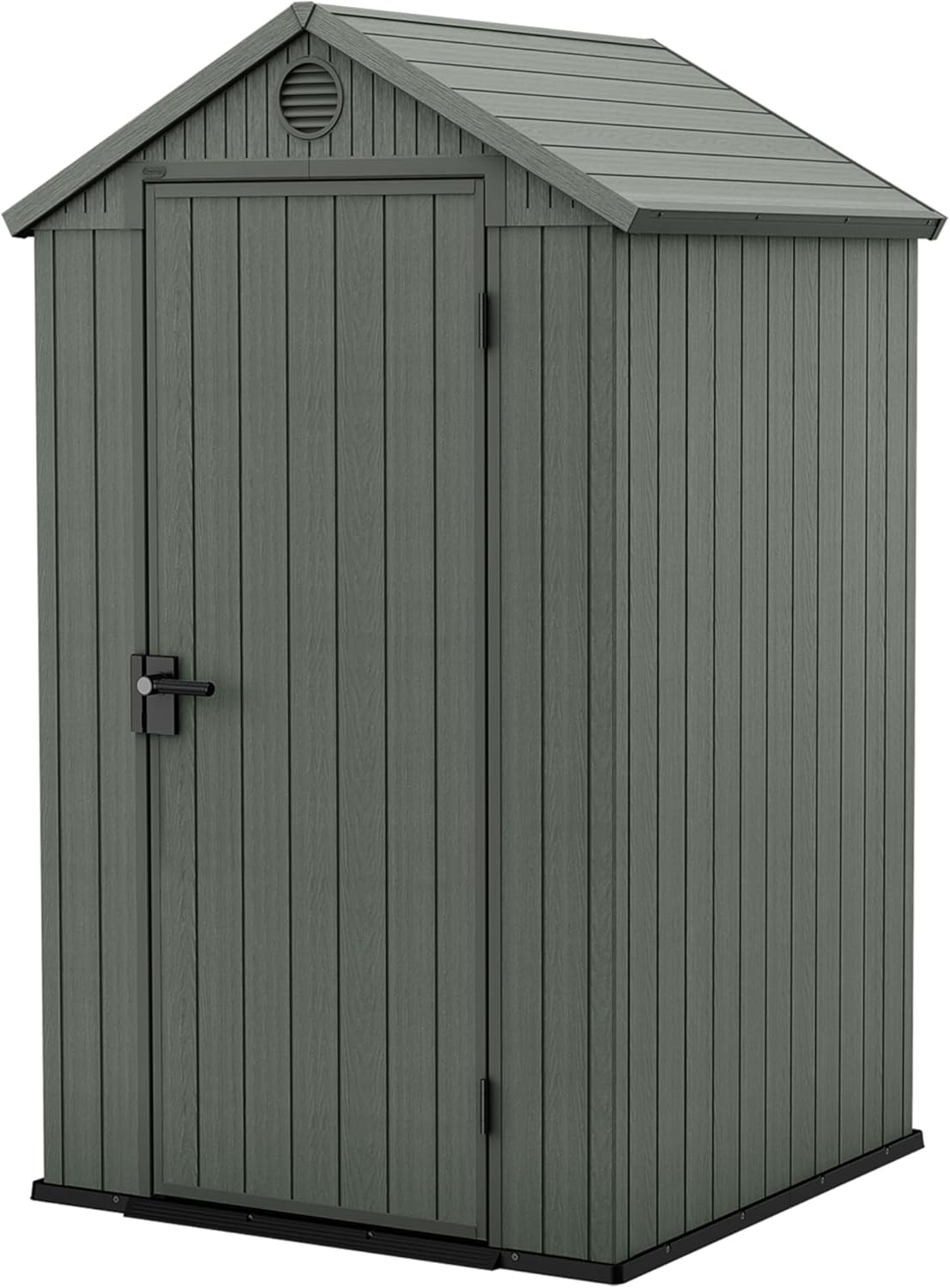 Keter Darwin 4 x 4, Gerätehaus, Holzoptik, Grün, 1,4 m², 125,8 x 117 x 205 cm, pflegeleicht, Gartenhaus, Geräteschuppen aus Kunststoff