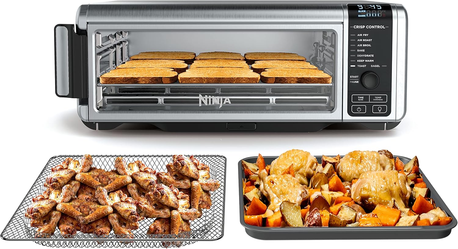 Ninja Flip Toaster Oven&Air Fryer. 8-in-1 Functionality. Flip Up&Away Capability for Storage Space