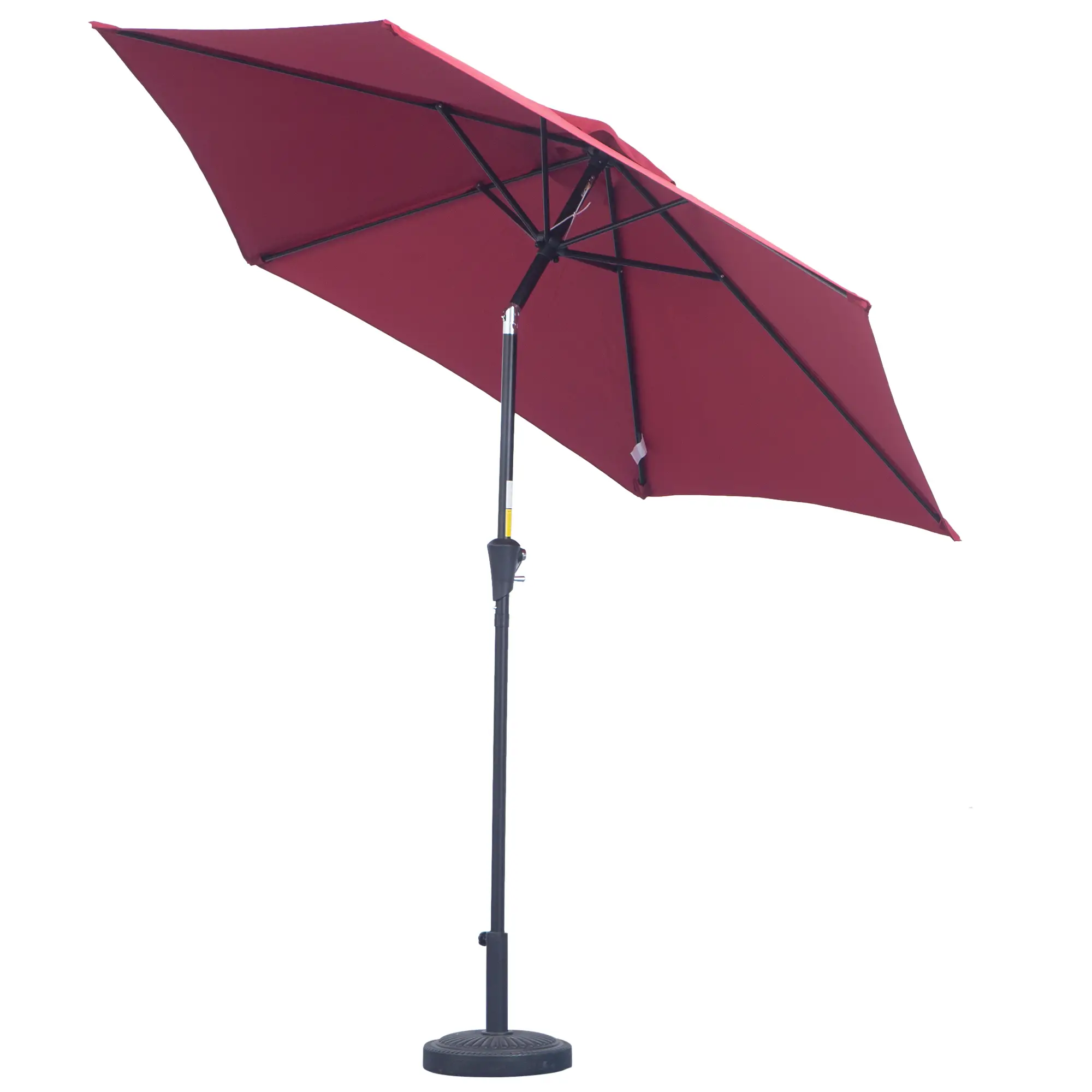 Outsunny Parasol Kantelfunctie Handslinger Aluminium Rood