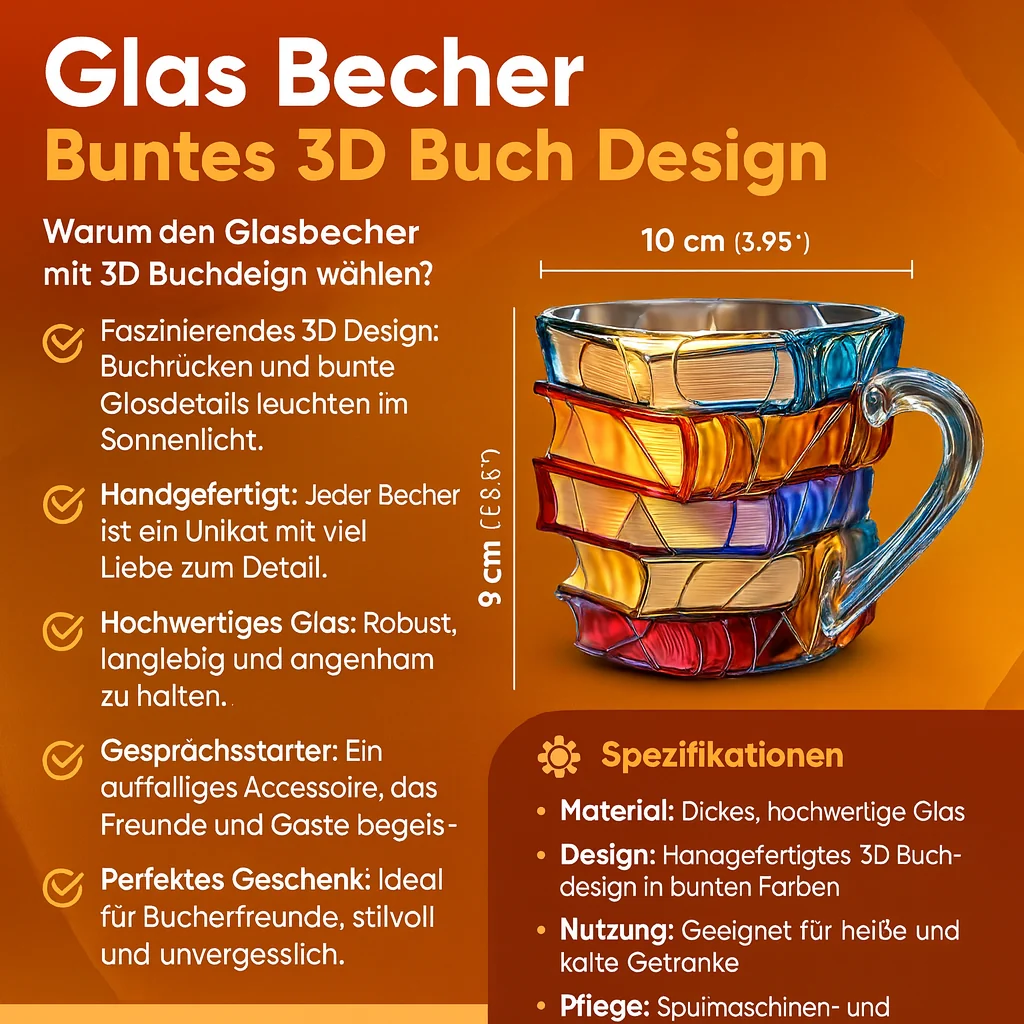 Bunter 3D-B��cher-Becher aus Kunstharz