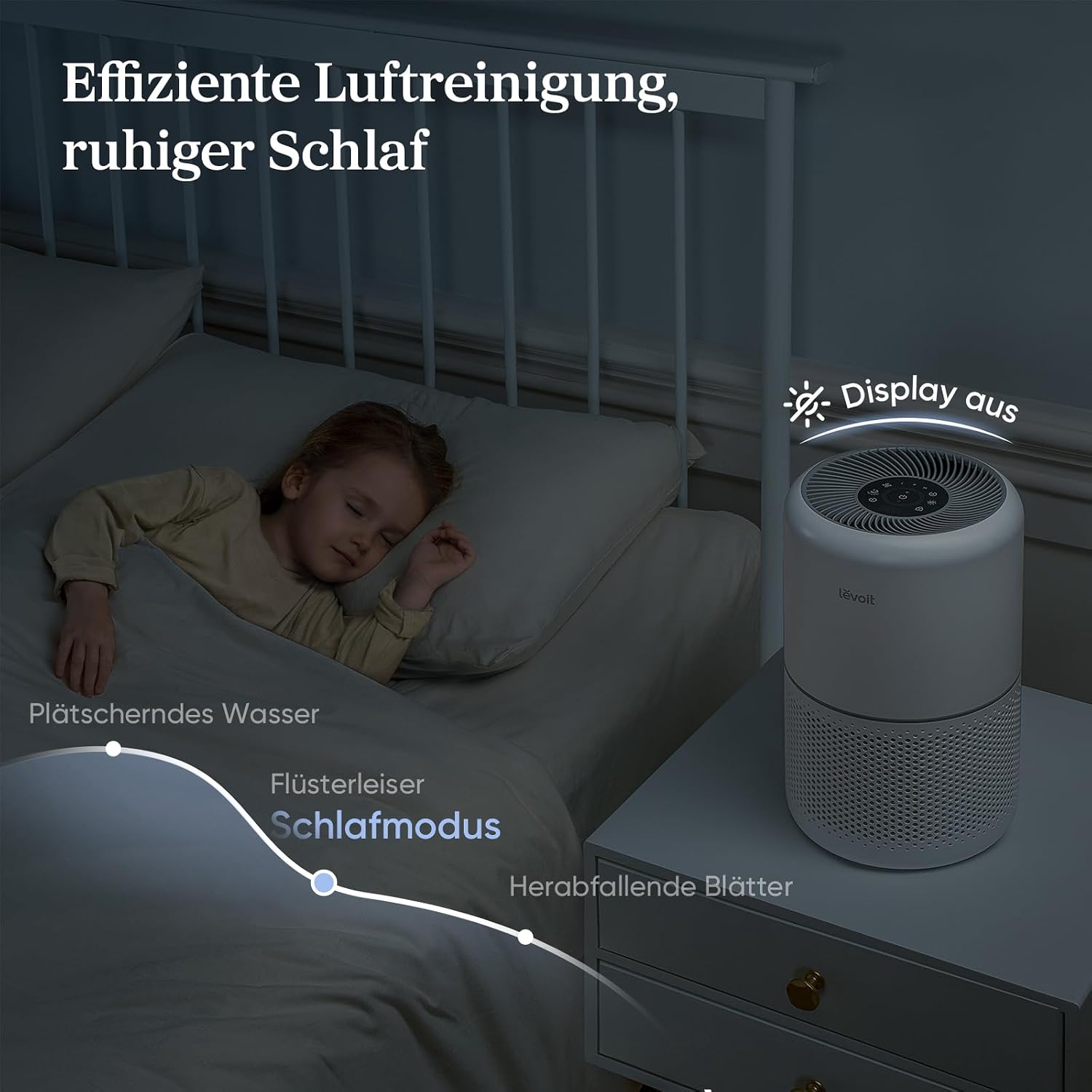 Levoit Luftreiniger mit HEPA Luftfilter gegen 99,97 Prozent Schimmel Staub Pollen Tierhaare, Luftqualitäts-Feedback und Auto-Modus, CADR 240m³/h für Raucherzimmer, bis zu 50m², Weiß