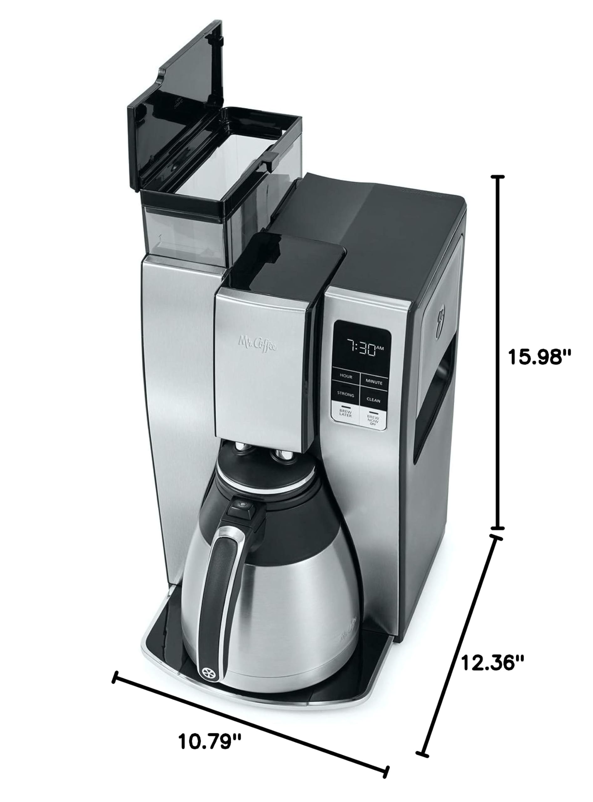Mr. Coffee 10-Cup Programmable Coffee Maker, Insulated Thermal Carafe