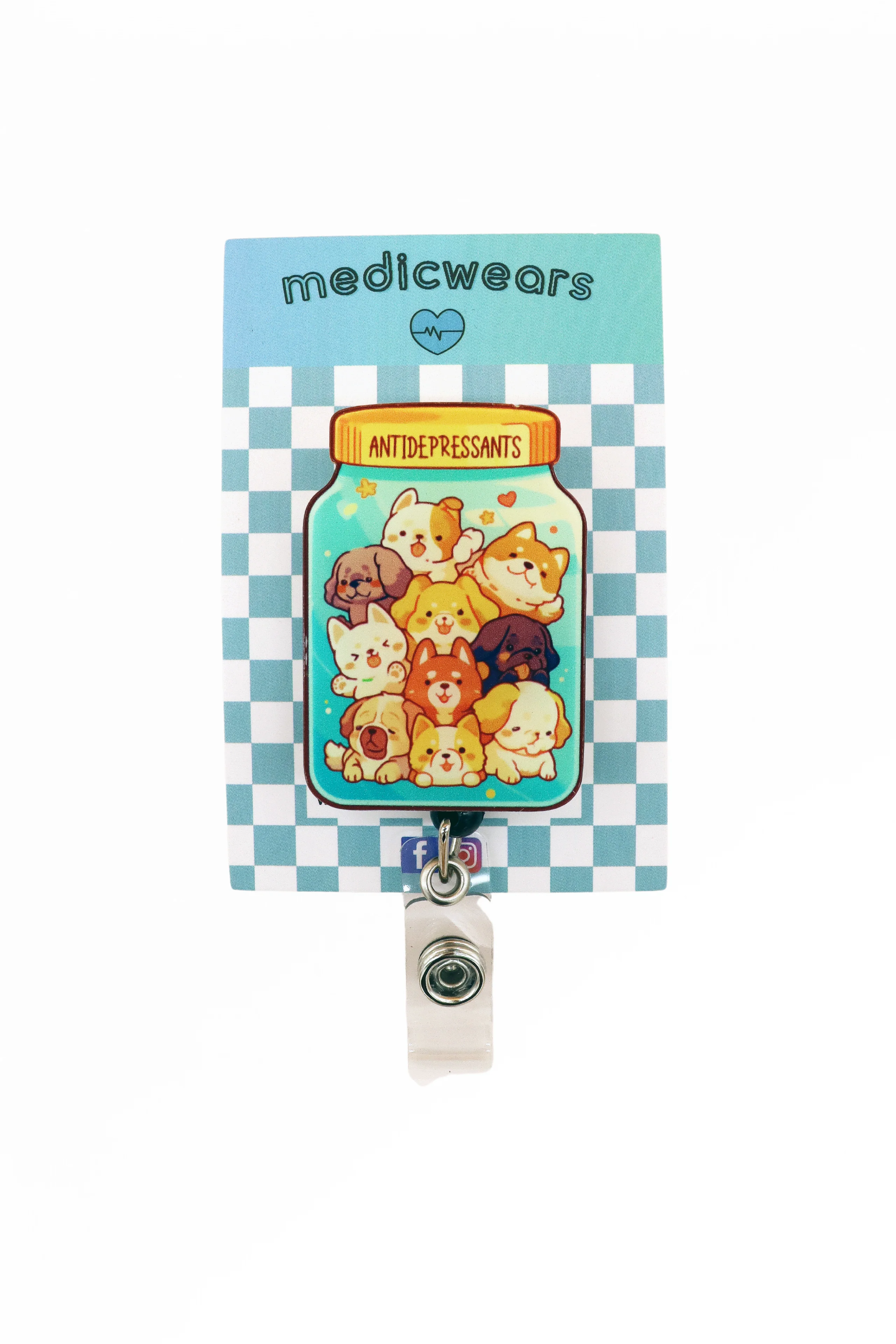 Happy Pills Badge Reel