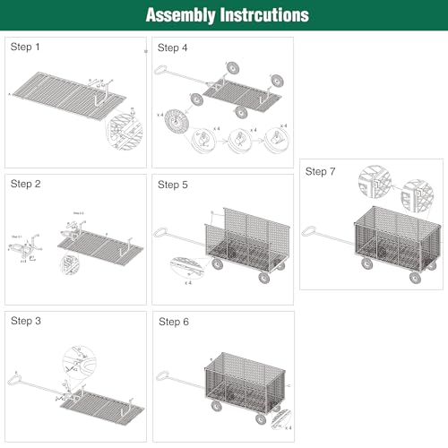 campMax Carrelli da giardino in acciaio a maglia, carrello da giardinaggio estraibile resistente con ruote e lati rimovibili, verde : Amazon.it: Giardino e giardinaggio