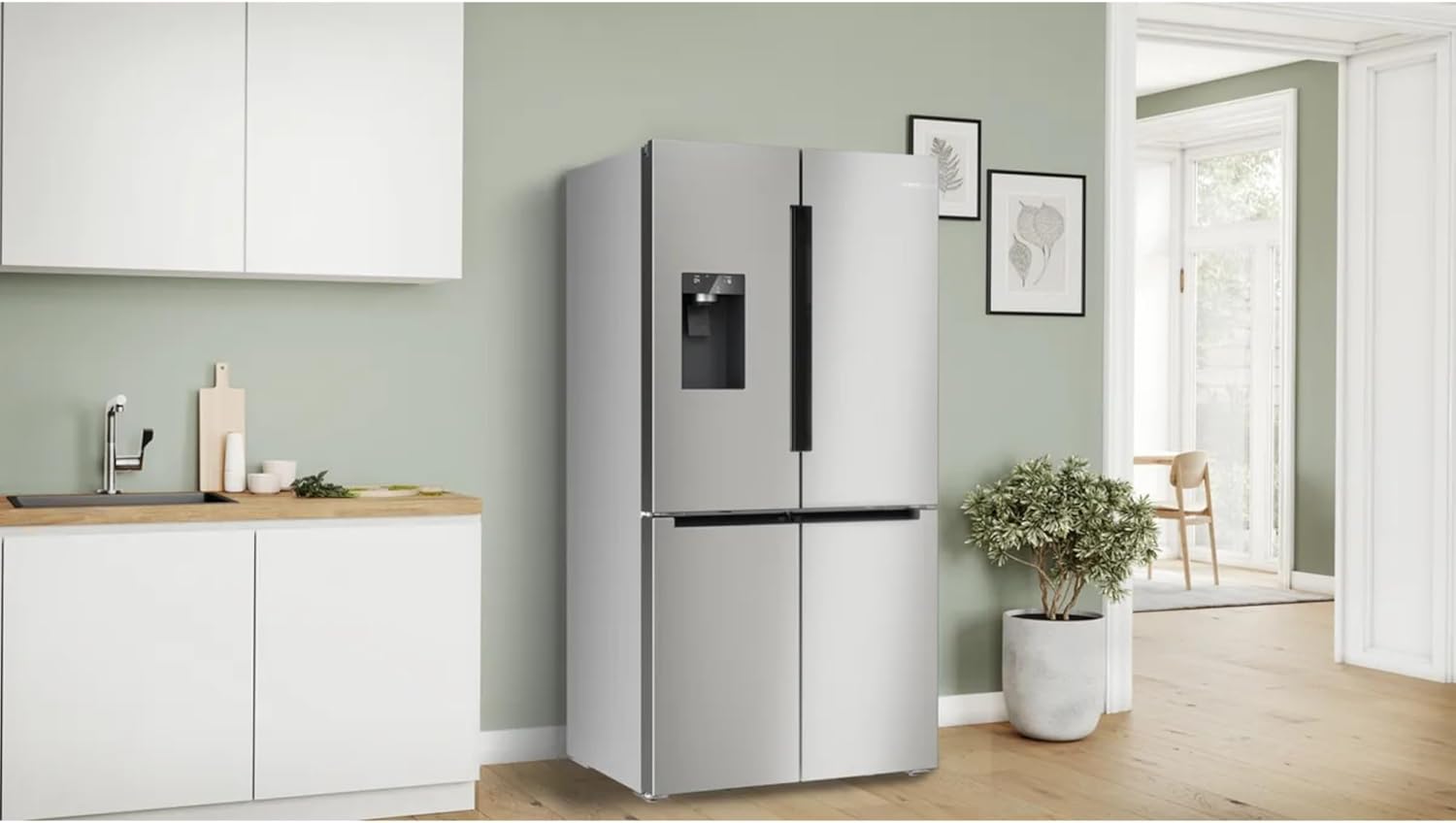 Bosch KFD96APEA, Série 6, Réfrigérateur américain, Pose libre, 183 x 90.5 cm, 574 L, Inox