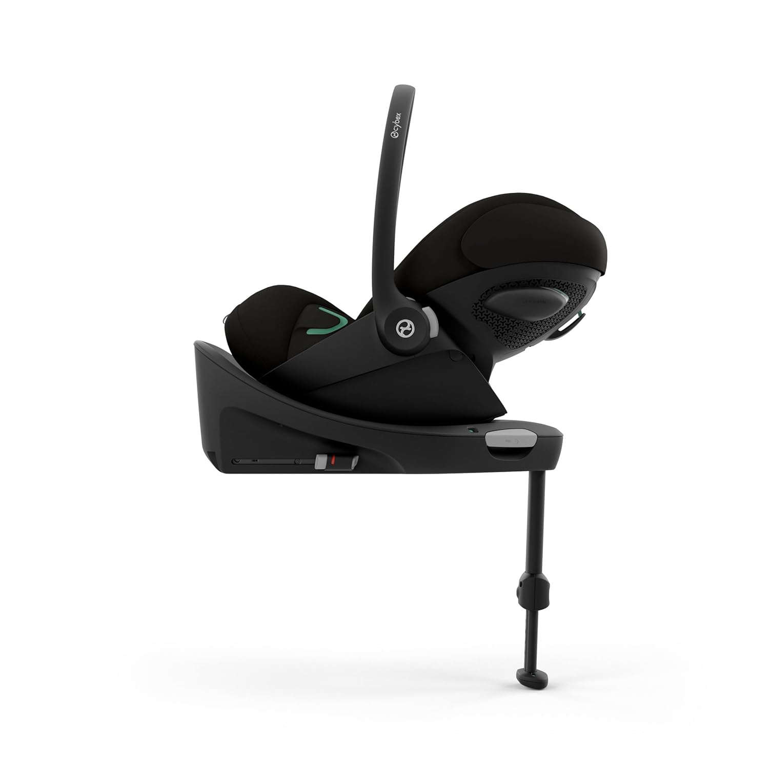 CYBEX Gold Babyschale Cloud G i-Size Comfort, Inkl. Neugeboreneneinlage, Ab Geburt bis ca. 24 Monate, Für Kinder ab 40 cm bis 87 cm, Max. 13 kg, Moon Black