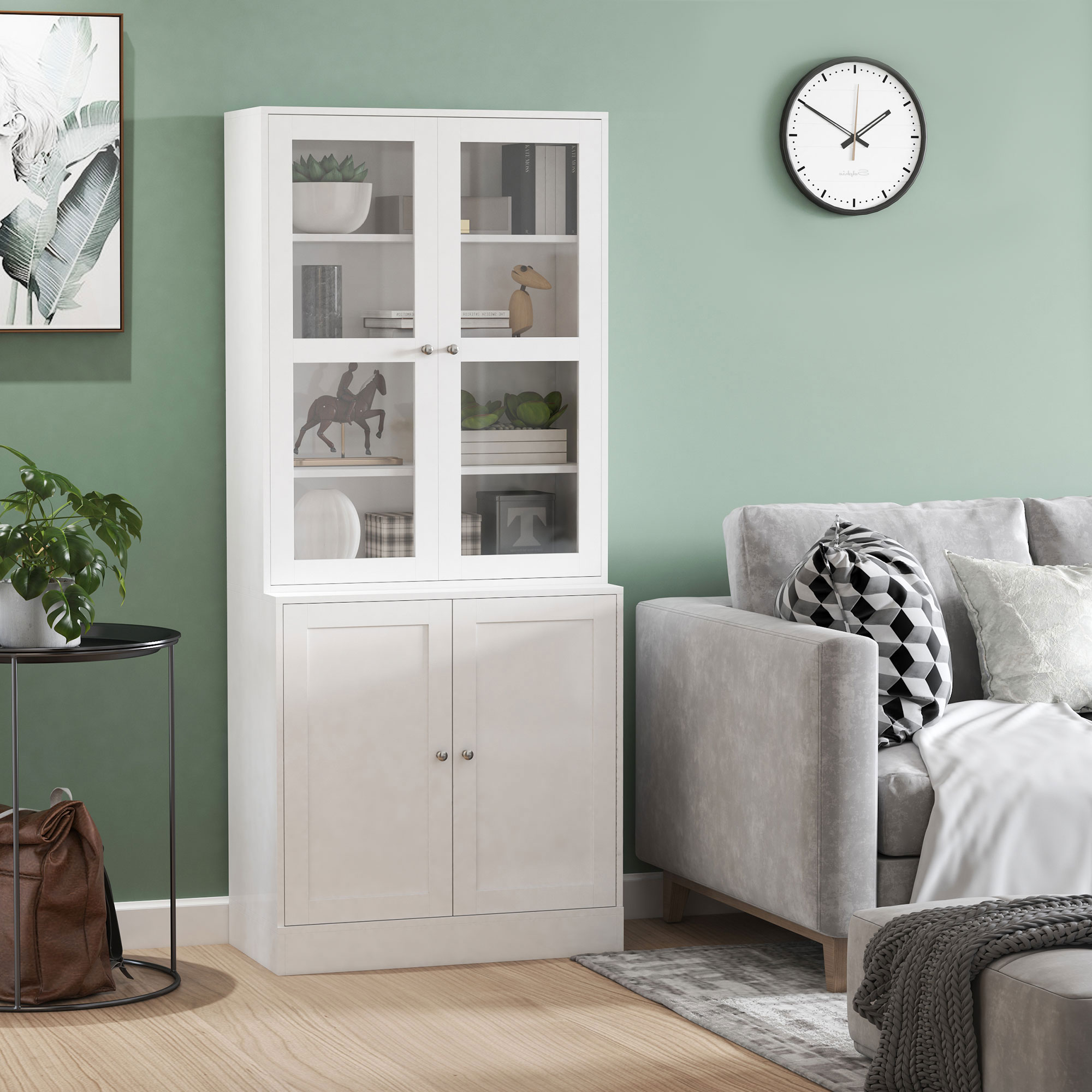 Boekenplank Wandplank Plank, 2 planken, 76 cm x 40 cm x 178,5 cm, Wit