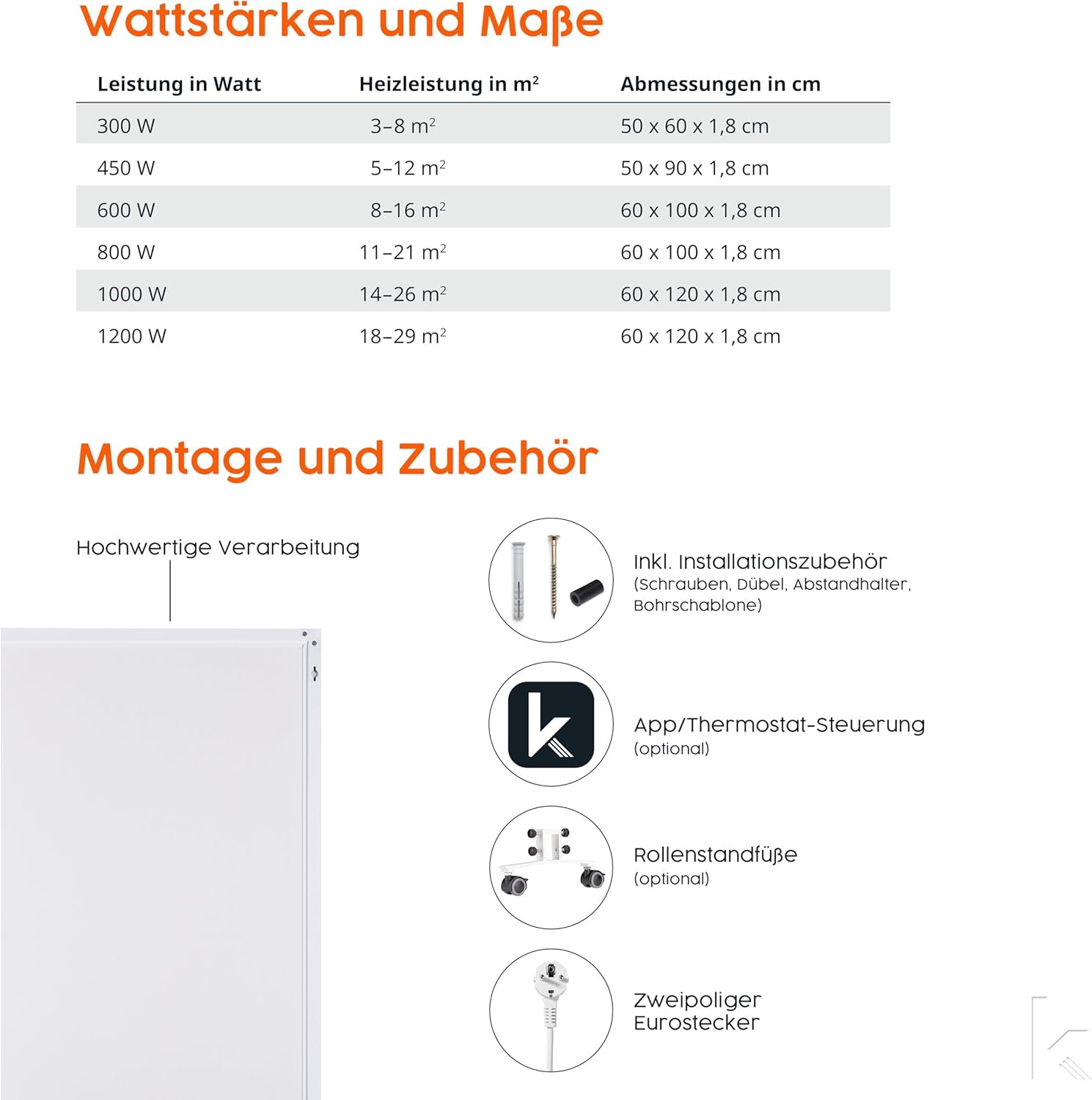 Könighaus Panorama Bildheizung 1200 Watt - Smart Thermostat - 18-29 m² | App, weißer Rahmen, Motiv: 18. Sternenhimmel 2, TÜV SÜD, Infrarot Wandheizung