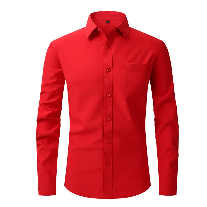 Sommerhemd Leichtes Langarm Modern Fit Herren Hellblau