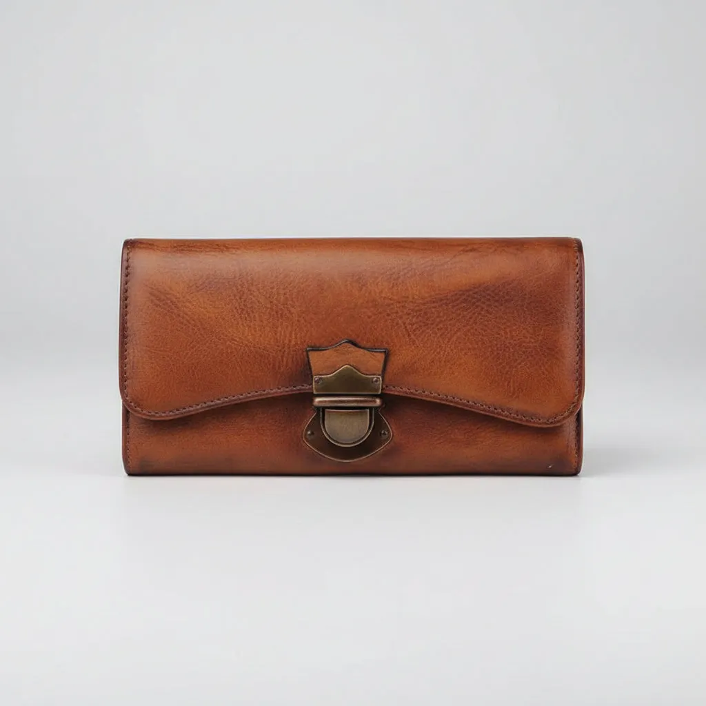Personalized Trifold Leather Long Wallet Purse Clutch