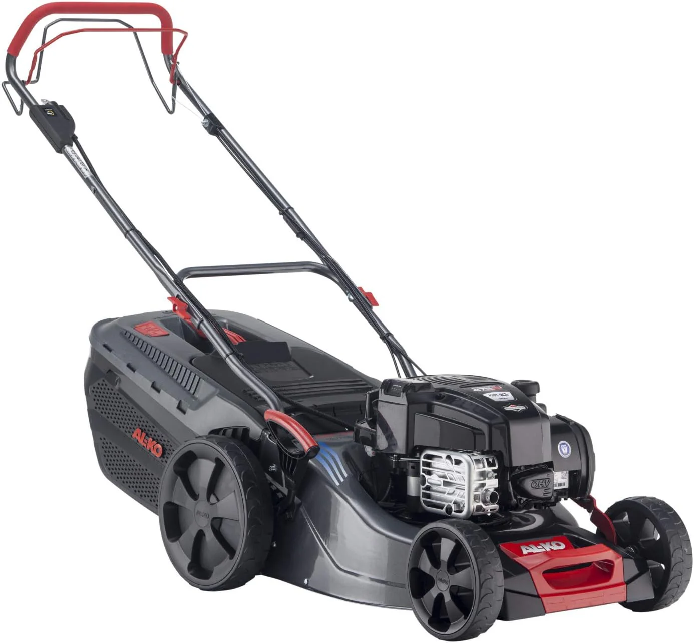AL-KO Benzine grasmaaier Comfort 46.0 SP-A Plus (46 cm maaibreedte, 2.1 kW motorvermogen, Robuuste plaatstalen behuizing, Achterwielaandrijving, Mulchfunctie, Zij-uitworp, voor gazons tot 1400 m2)
