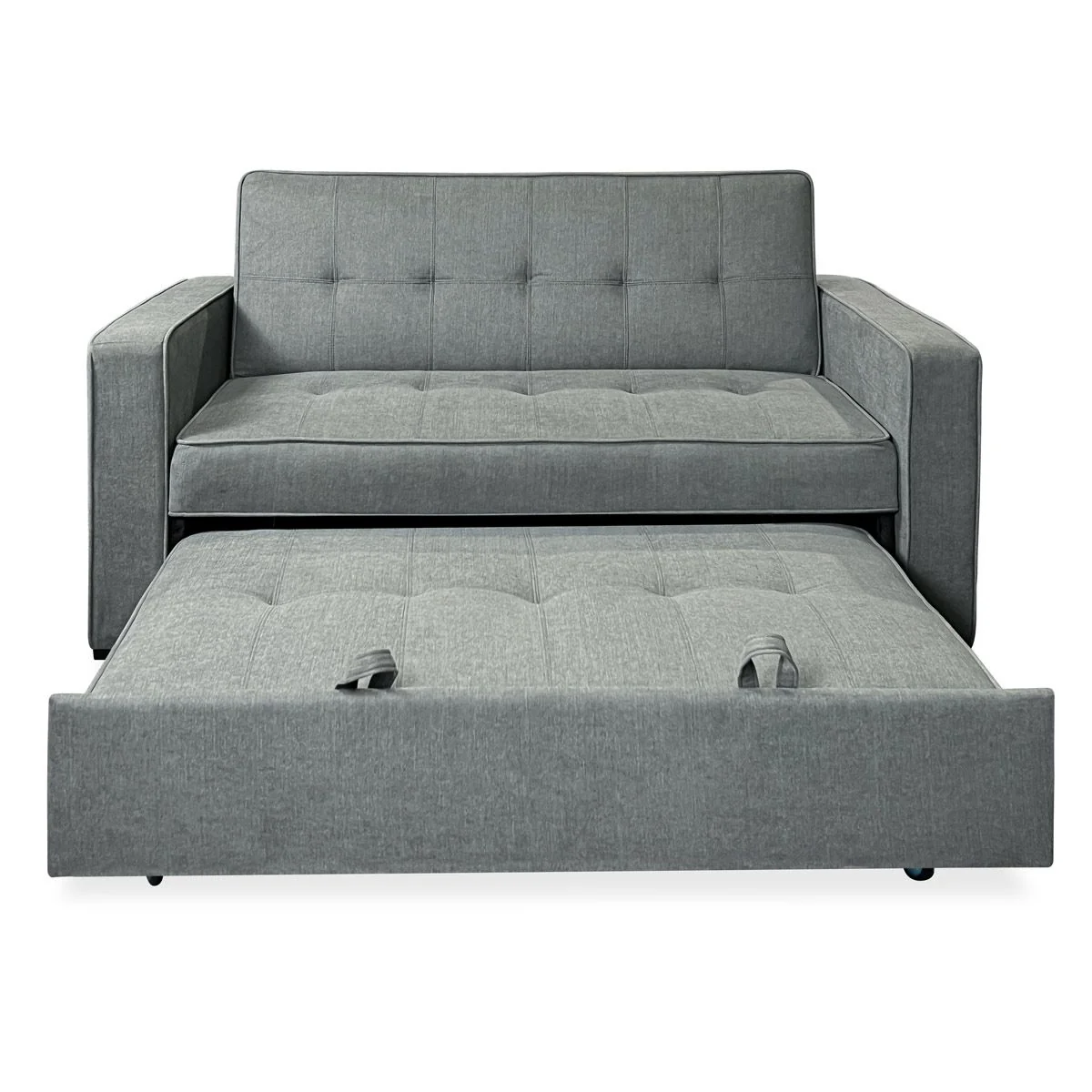 Sofá Cama De 2 Plazas Modelo Vienna Con Reposabrazos, Gris, Diseño Moderno, Práctico Y Funcional