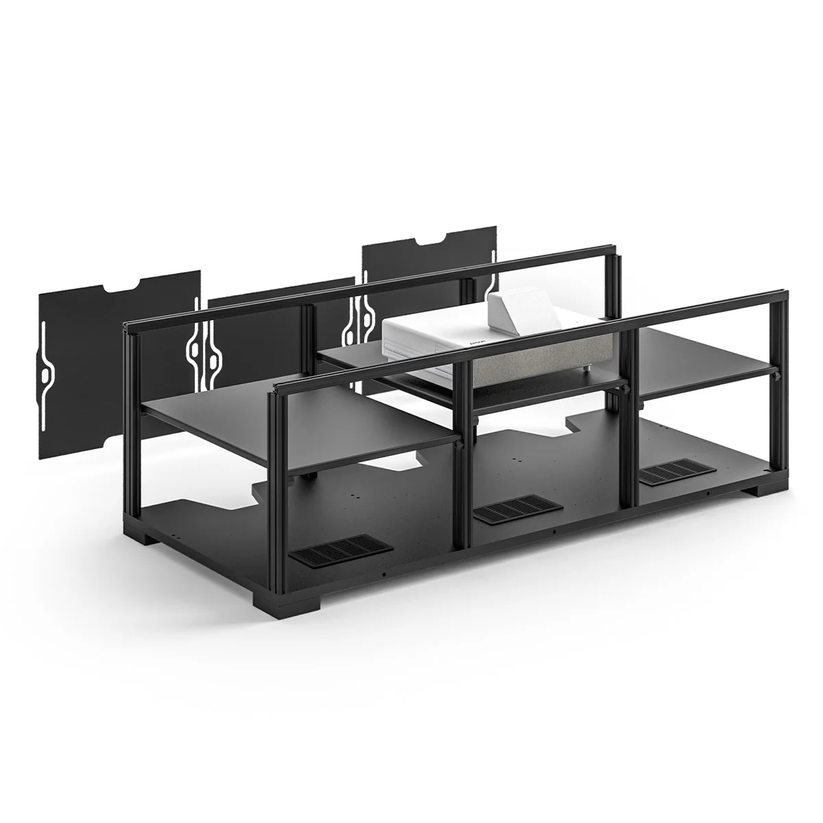 2025 Salamander Chameleon Collectie Siena 237S EPS Ingebouwde Kast voor Epson LS500 Projector (Medium Walnoot)