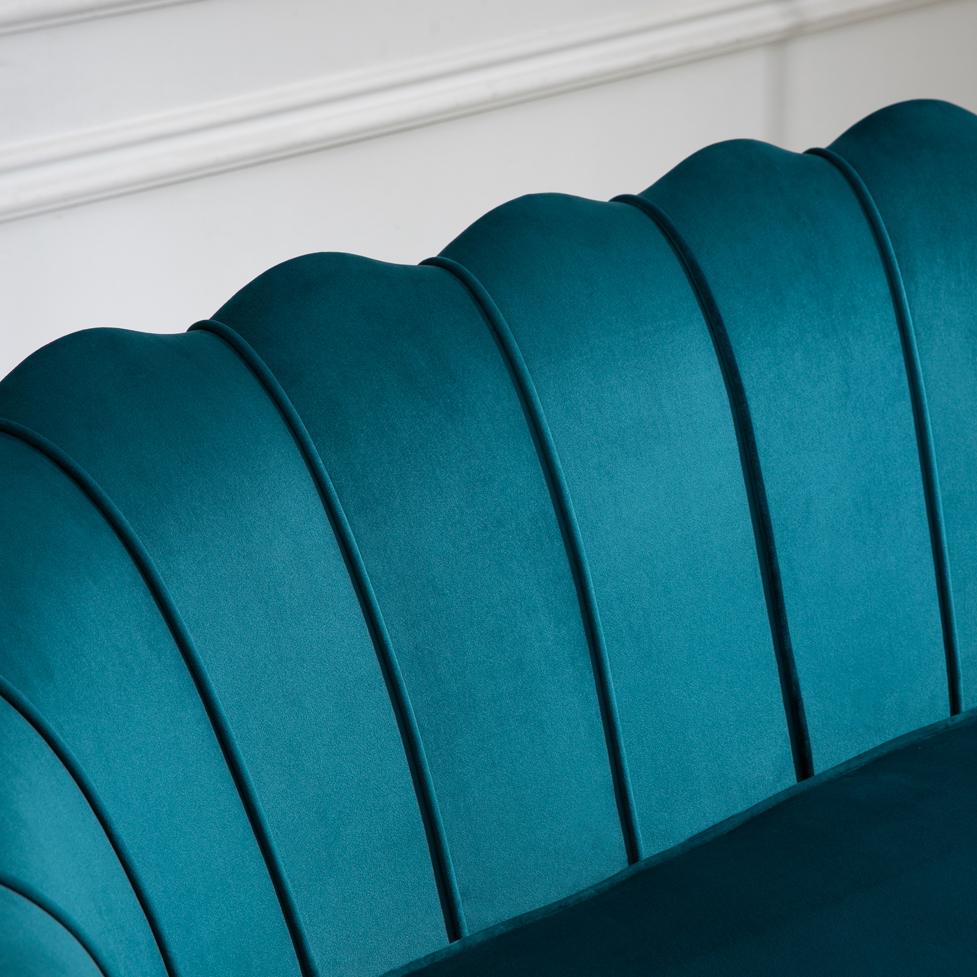 Tweezitsbank, Sofa, Gepolsterde Bank, Samtlook, Dubbelzitbank, tot 150 kg belastbaar, 130 x 77 x 77 cm, Donkergroen