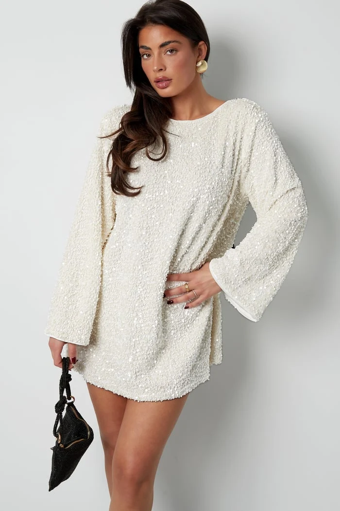 Glitzerndes Mini-Kleid mit Pailletten & Satinschleife