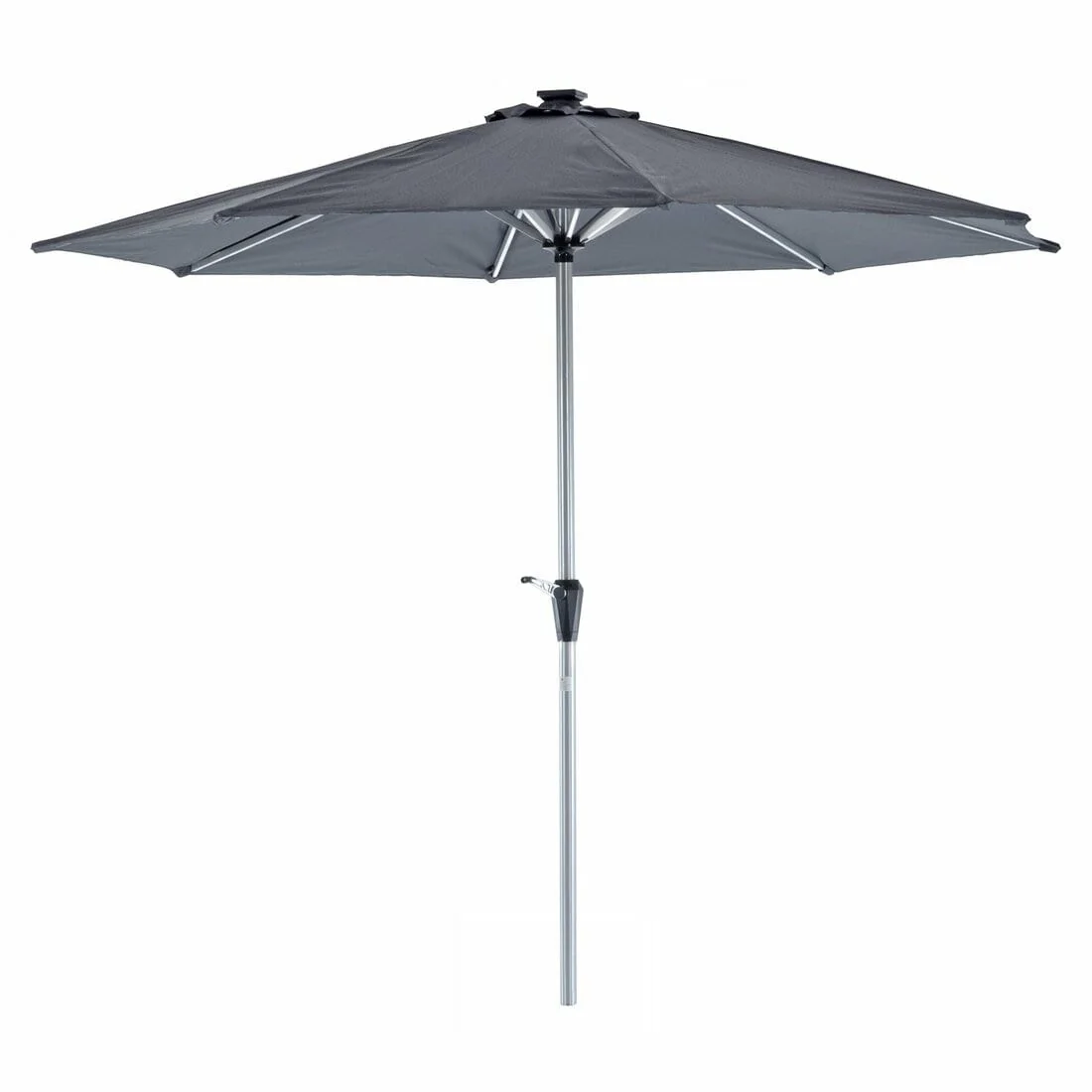 2025 Tuinparasol met LED Verlichting, 3m Patio Parasol, Grijs Toldo